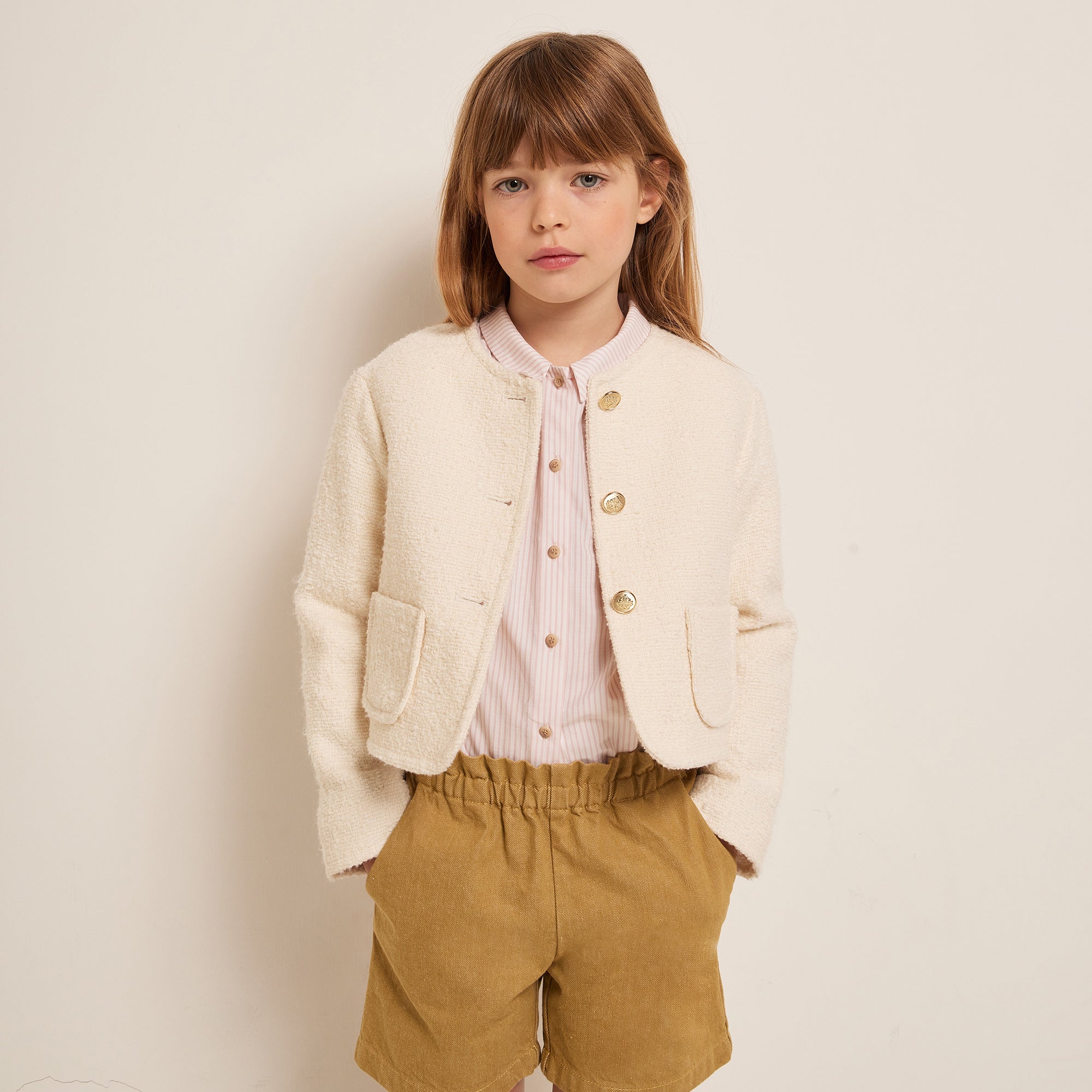 Girls Pink Stripes Cotton Shirt