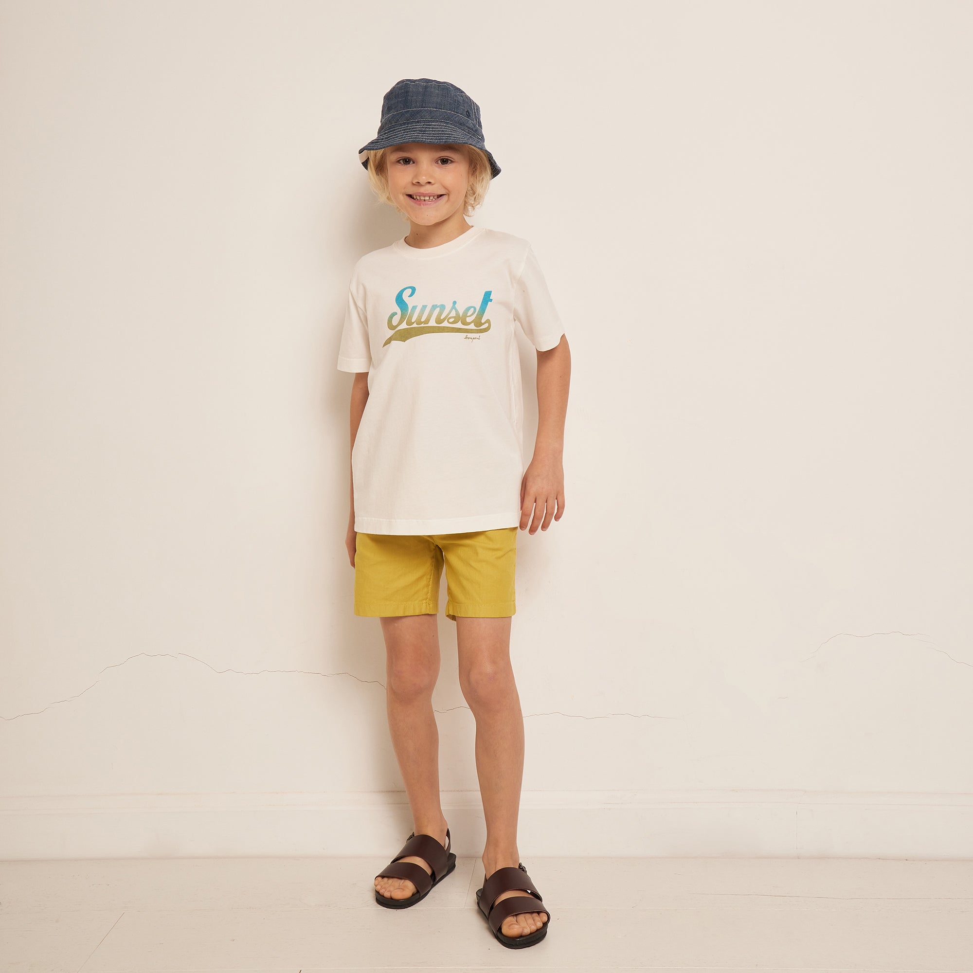 Boys White Logo Cotton T-Shirt