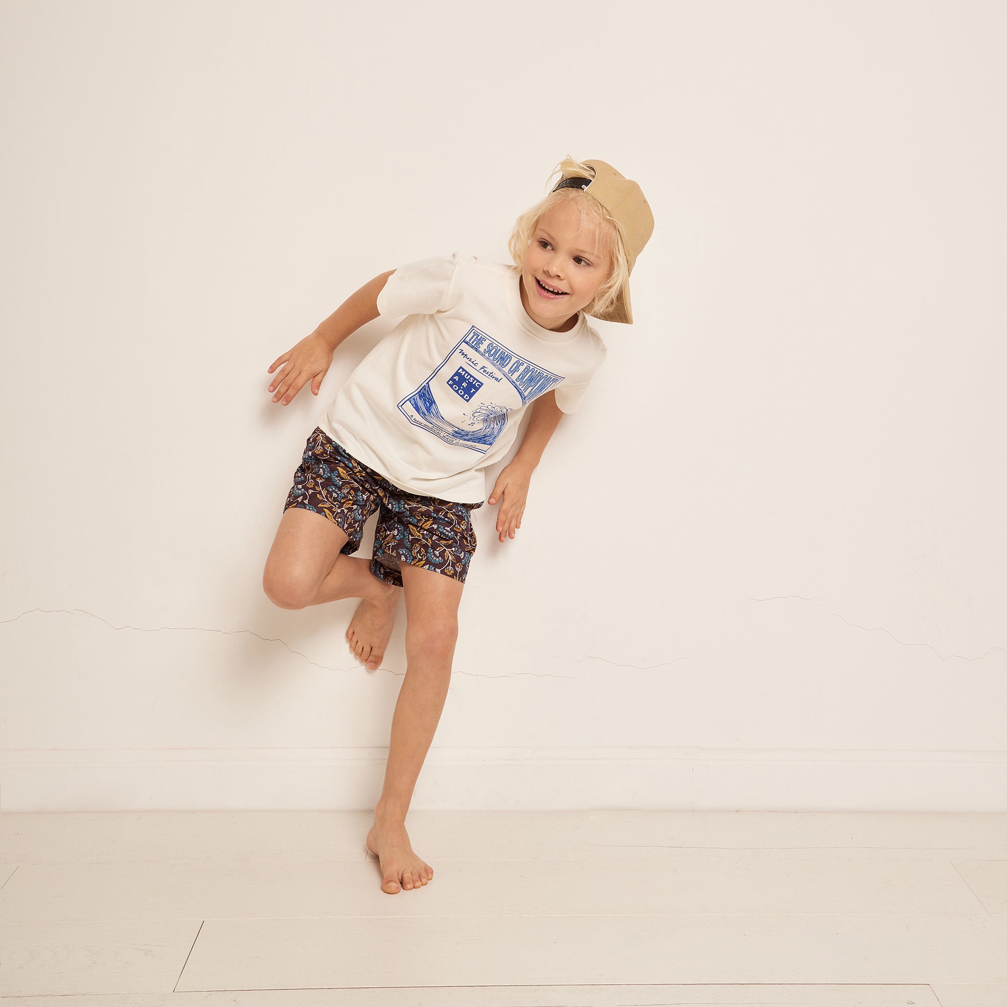Boys White Logo Cotton T-Shirt