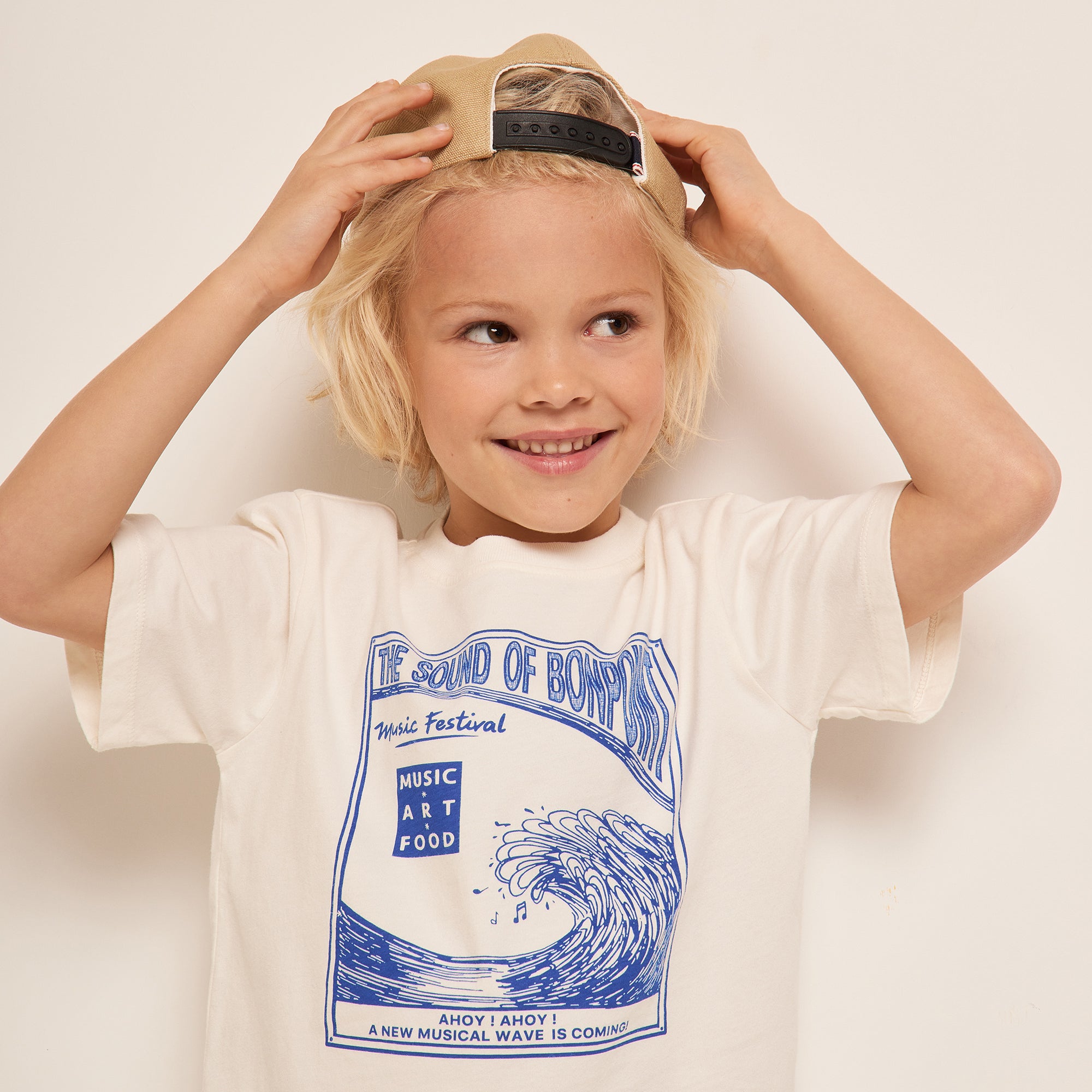 Boys White Logo Cotton T-Shirt