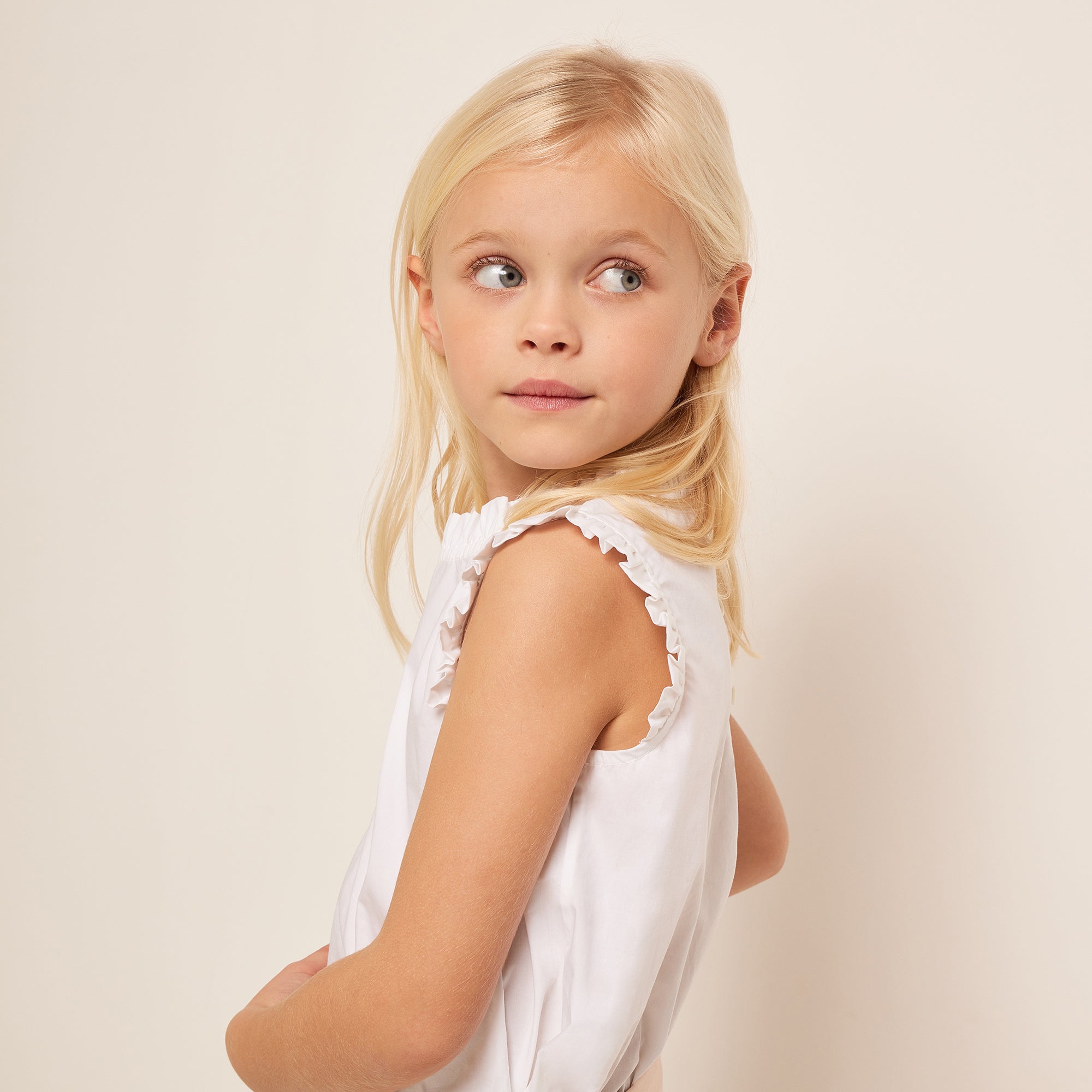 Girls White Cotton Top