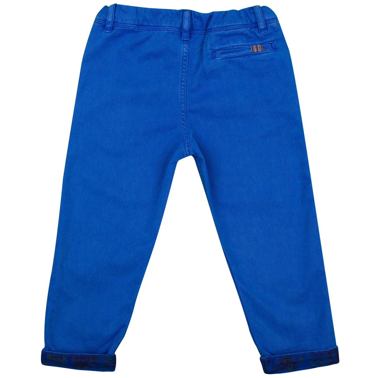 Baby Boys Ultra Blue Trousers  With A Leather Logo Patch - CÉMAROSE | Children's Fashion Store - 2