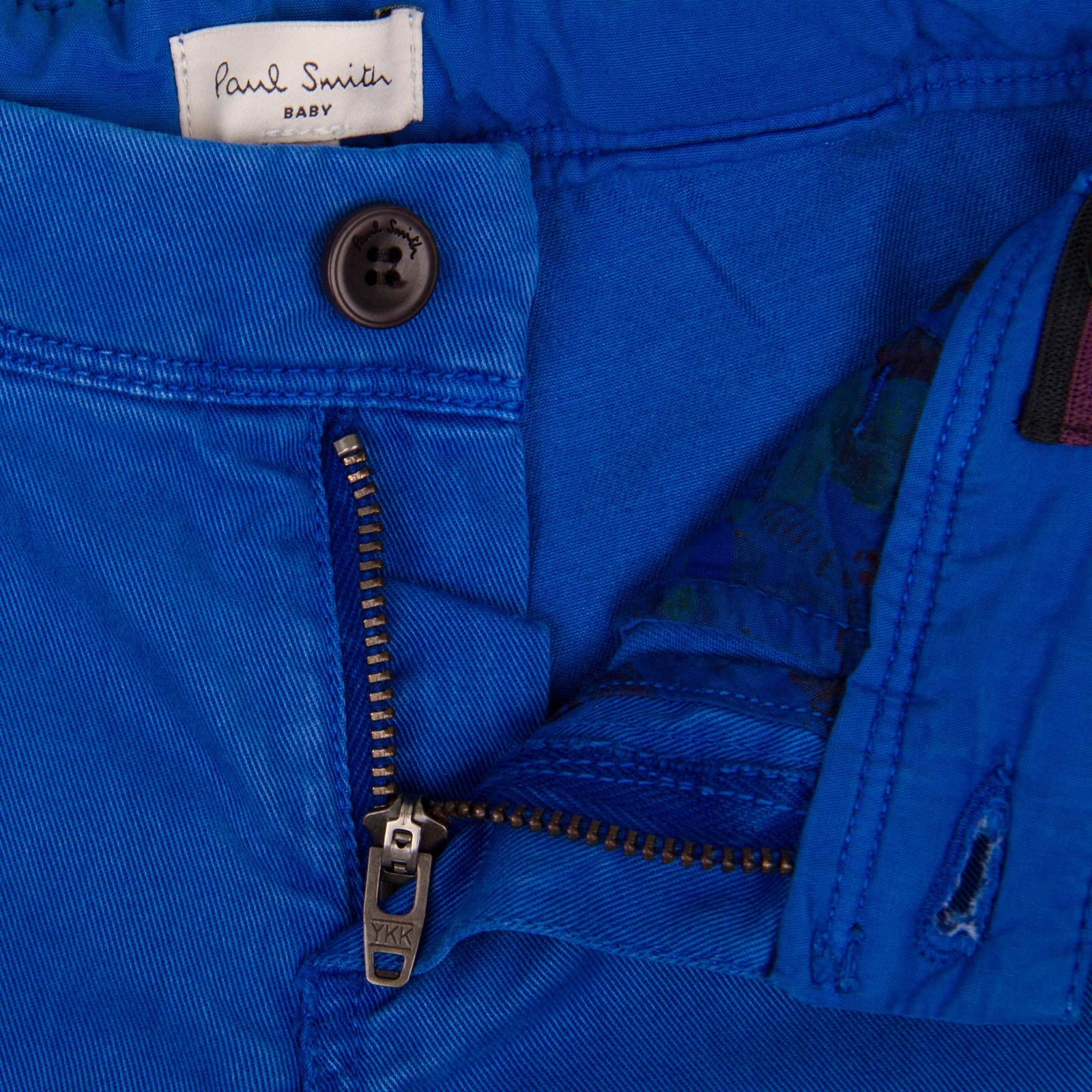 Baby Boys Ultra Blue Trousers  With A Leather Logo Patch - CÉMAROSE | Children's Fashion Store - 3