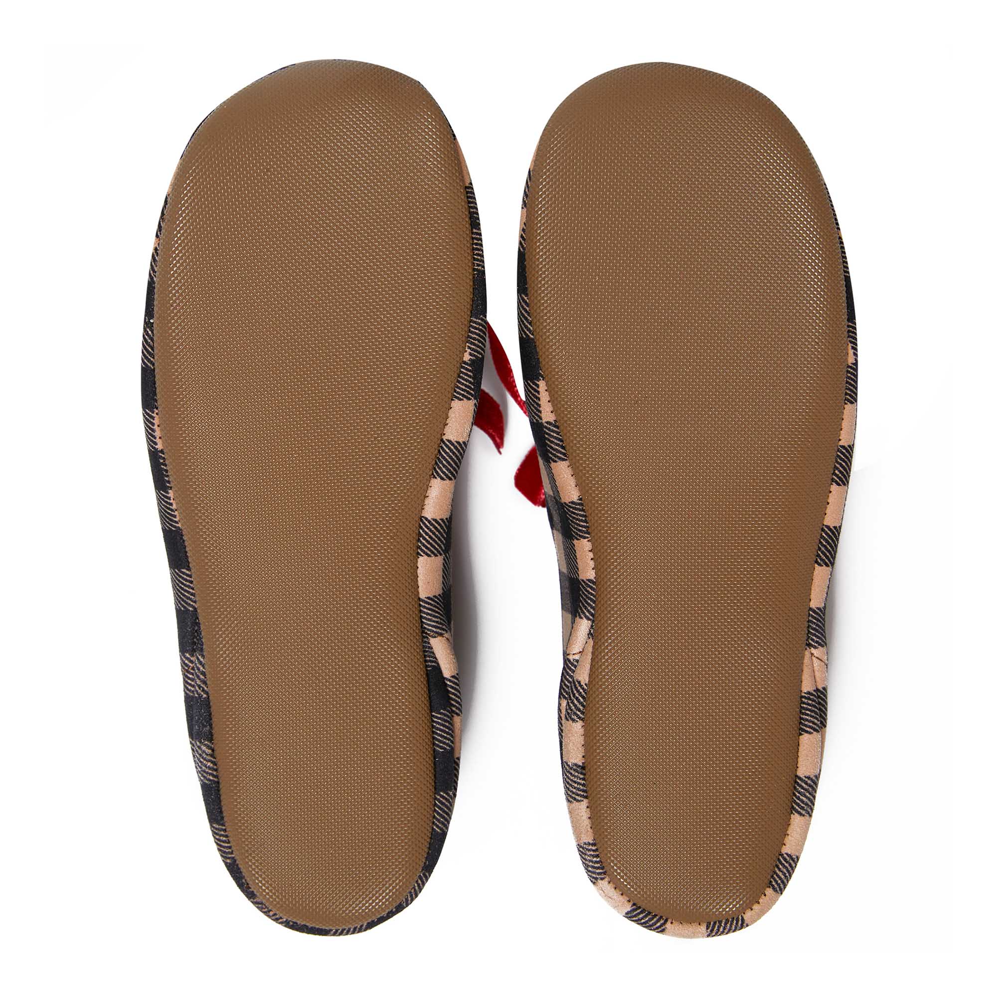 Girls Brown Check Flat Shoes