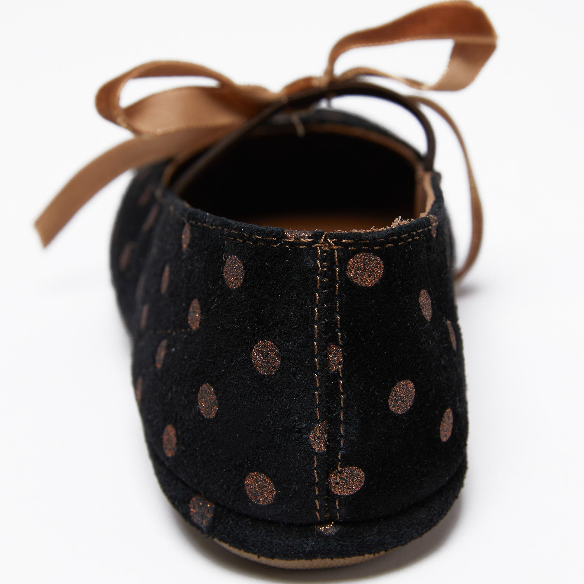 Girls Black Dots Flat Shoes