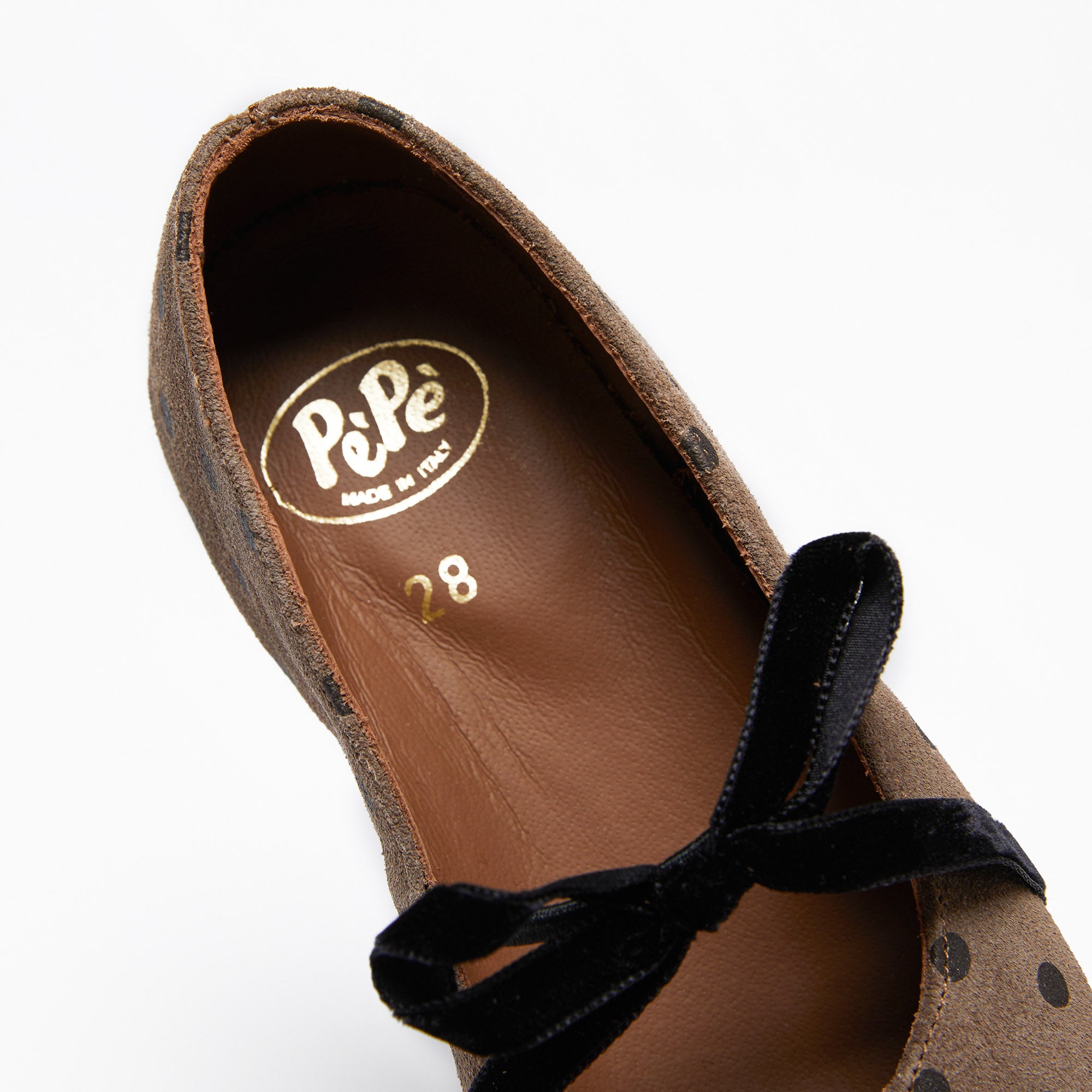Girls Beige Dots Flat Shoes