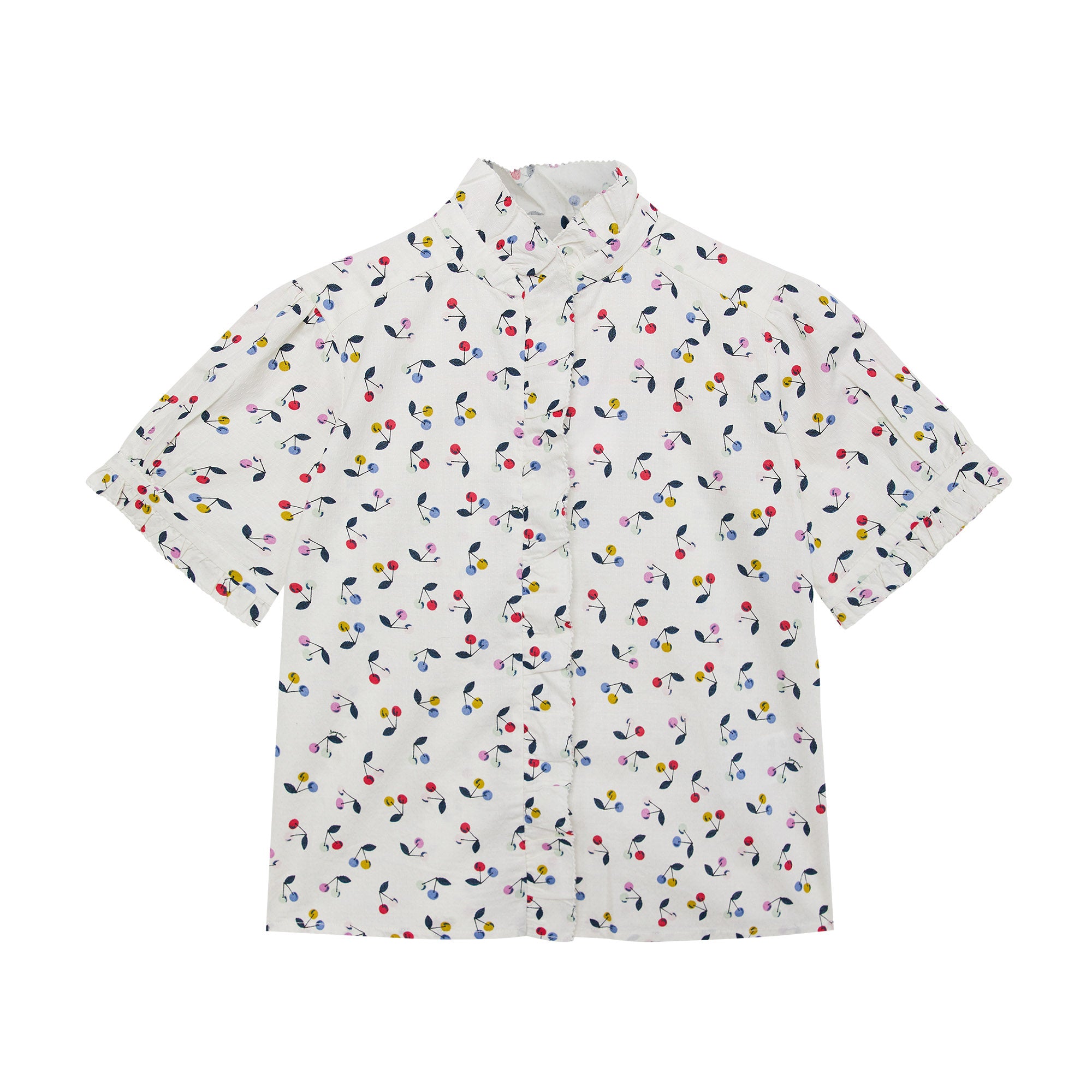 Girls White Logo Cotton Shirt