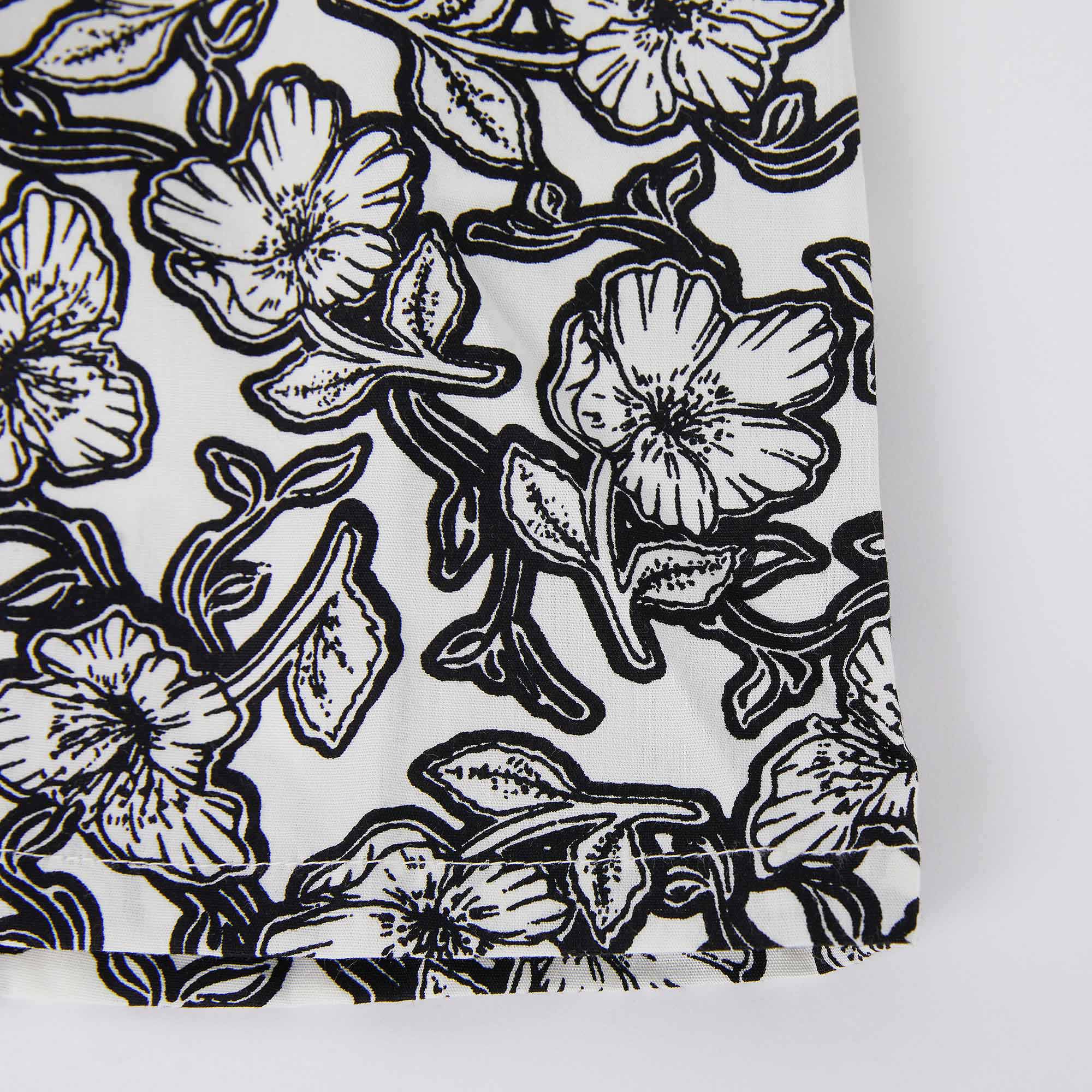 Boys Black Flower Cotton Shirt