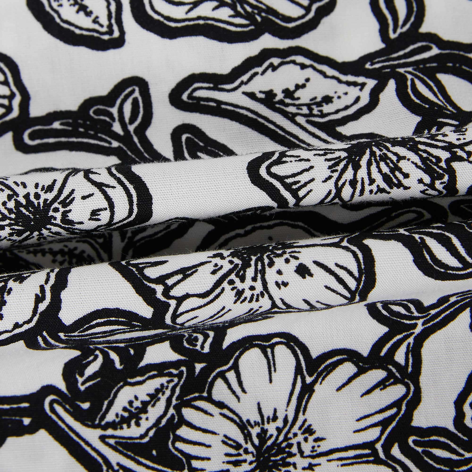 Boys Black Flower Cotton Shirt