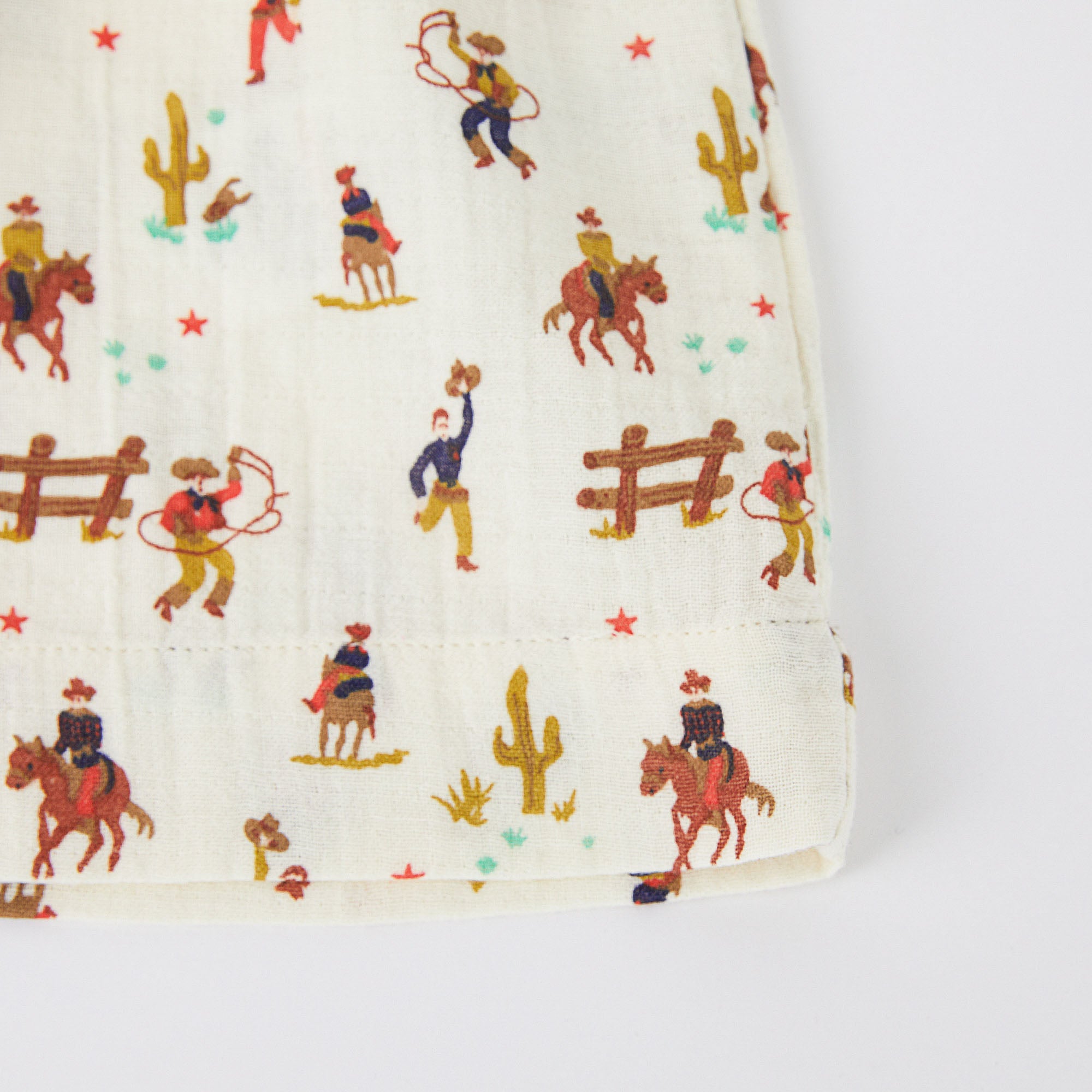 Girls Ivory Printed Cotton Dress