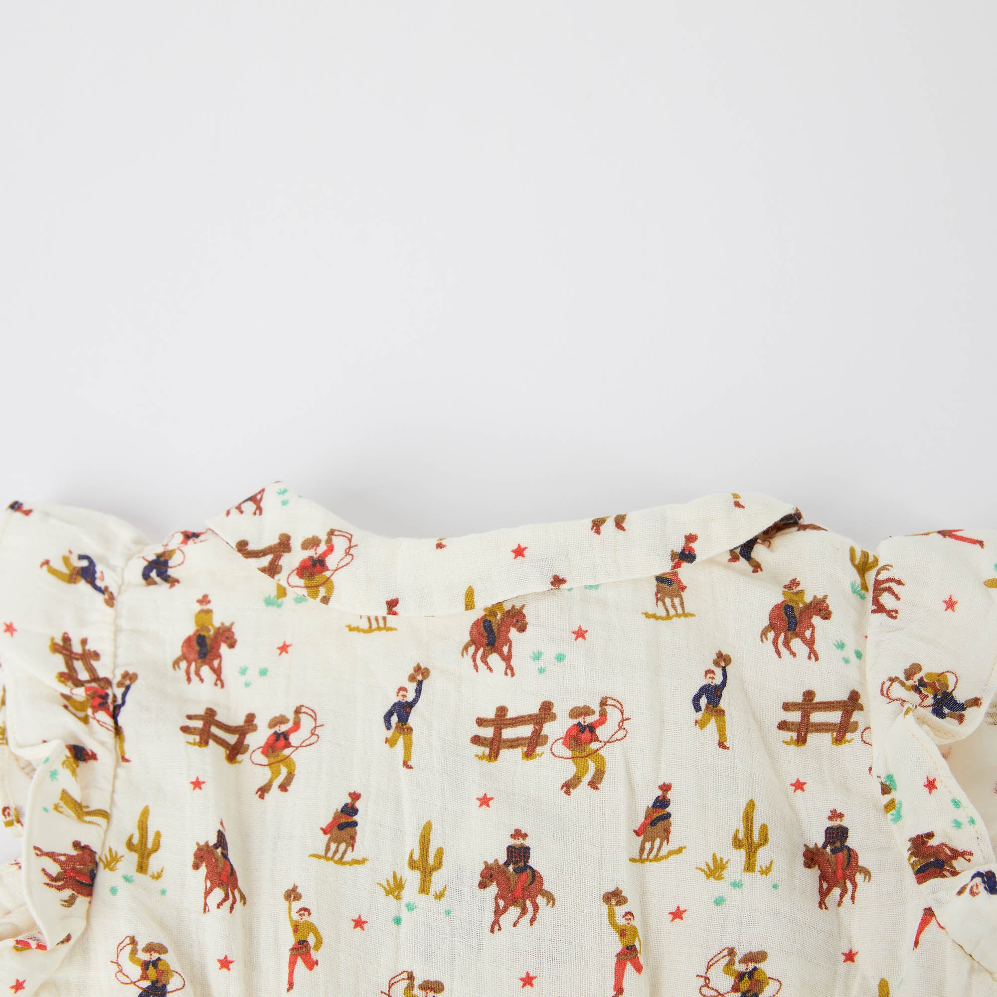Girls Ivory Printed Cotton Dress