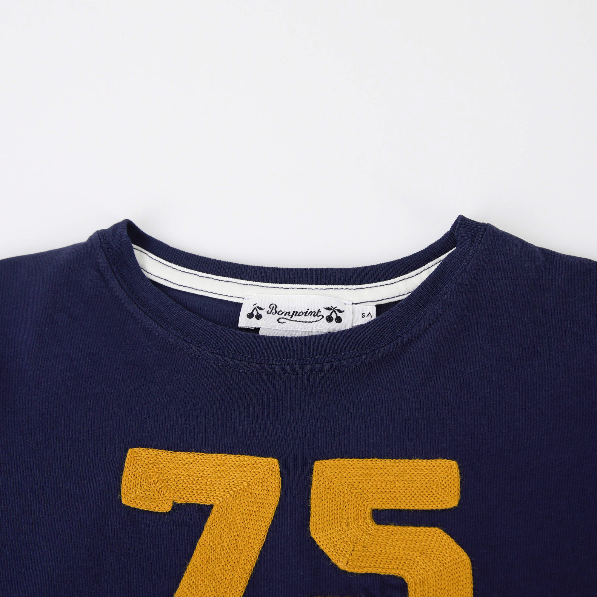 Boys Navy Logo Cotton T-Shirt