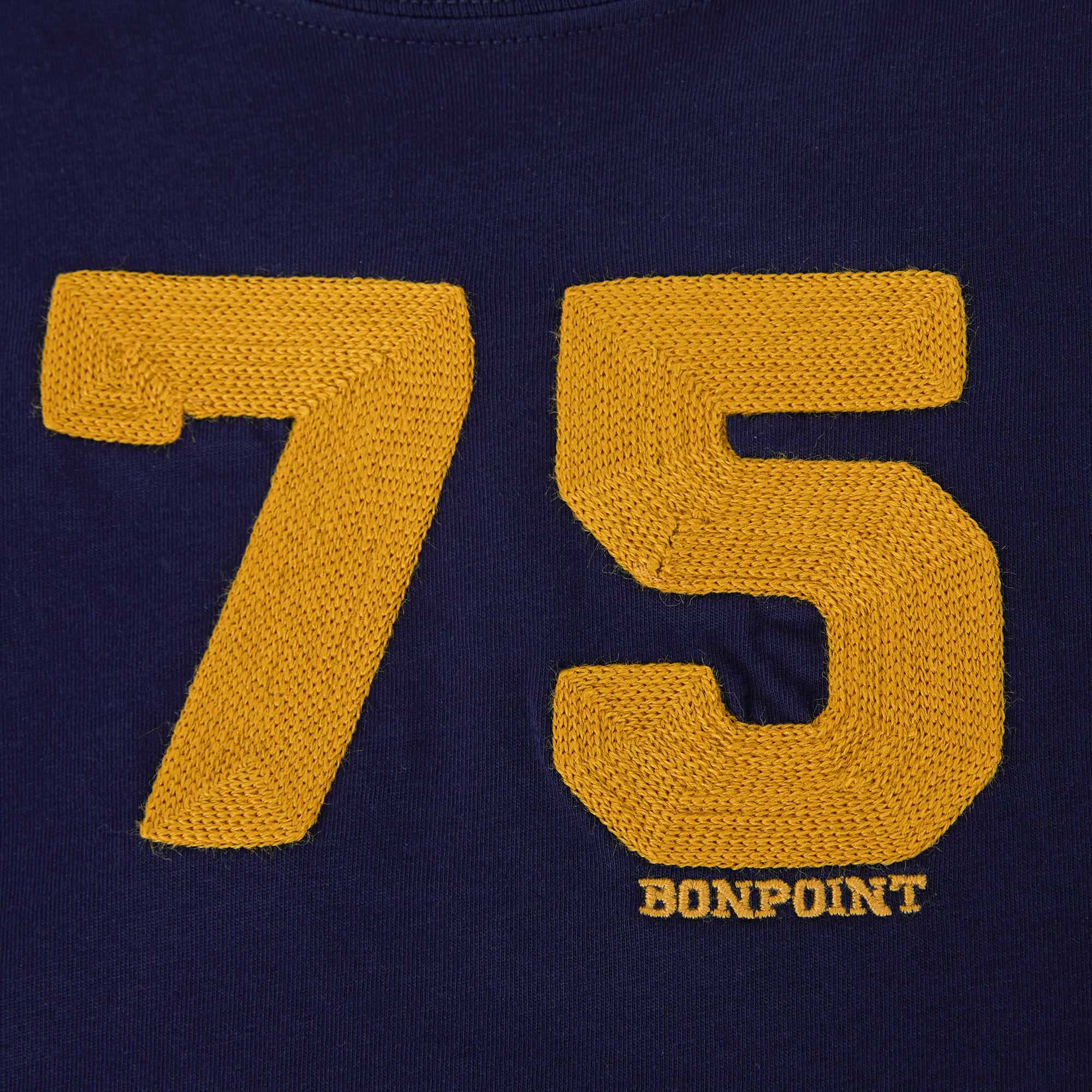 Boys Navy Logo Cotton T-Shirt