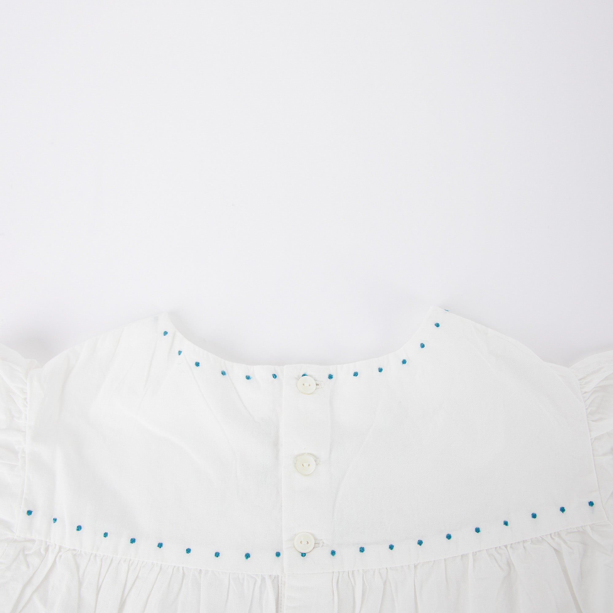 Girls White Embroidered Cotton Top
