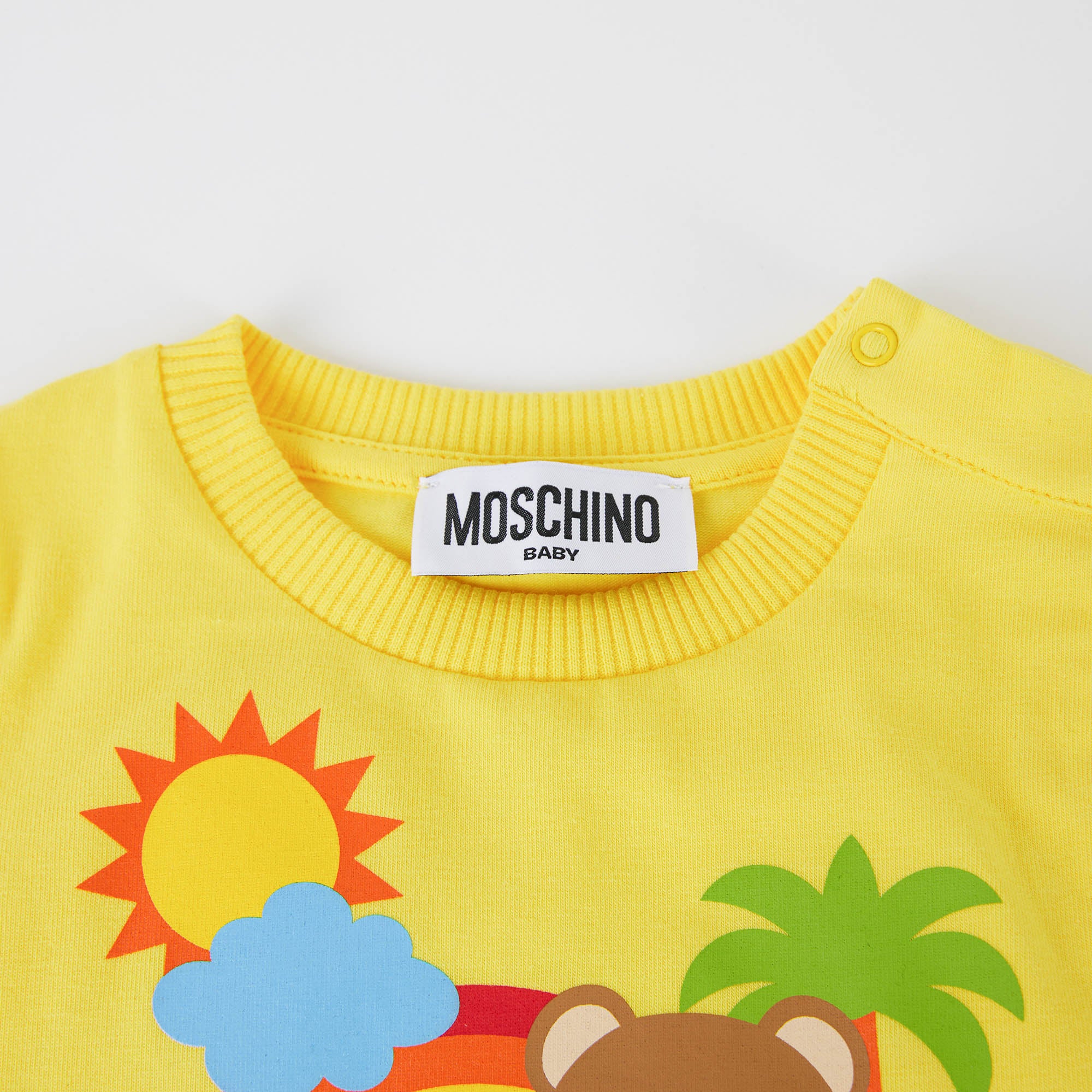 Baby Boys & Girls Yellow Cotton Babysuit