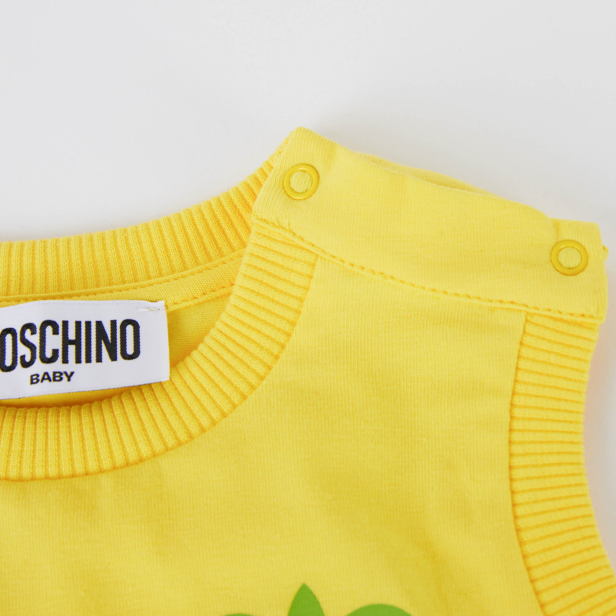 Baby Boys & Girls Yellow Cotton Babysuit