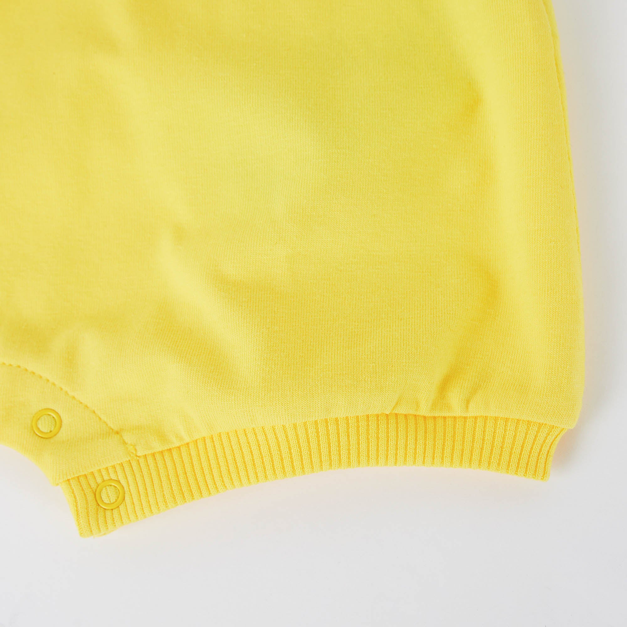 Baby Boys & Girls Yellow Cotton Babysuit