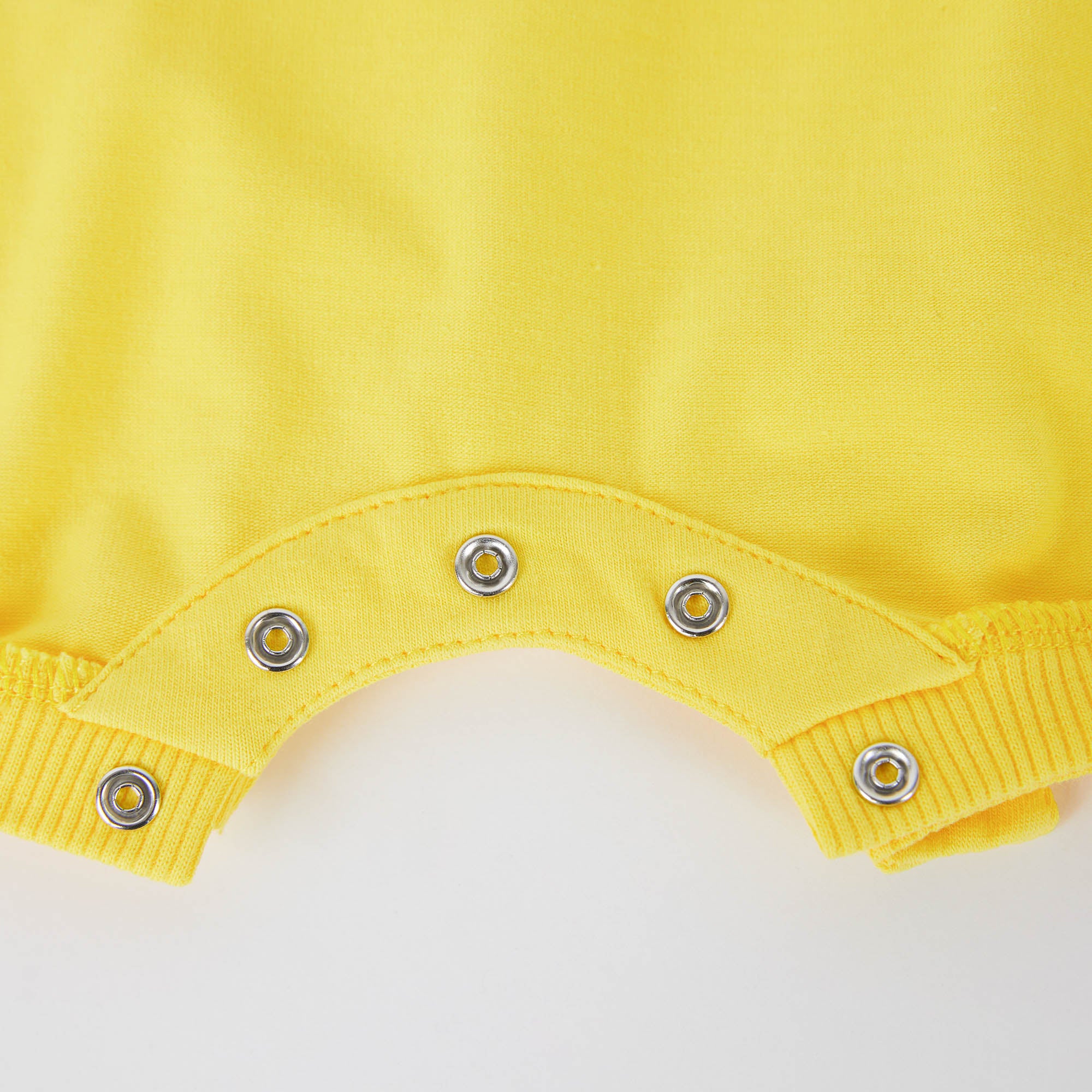 Baby Boys & Girls Yellow Cotton Babysuit