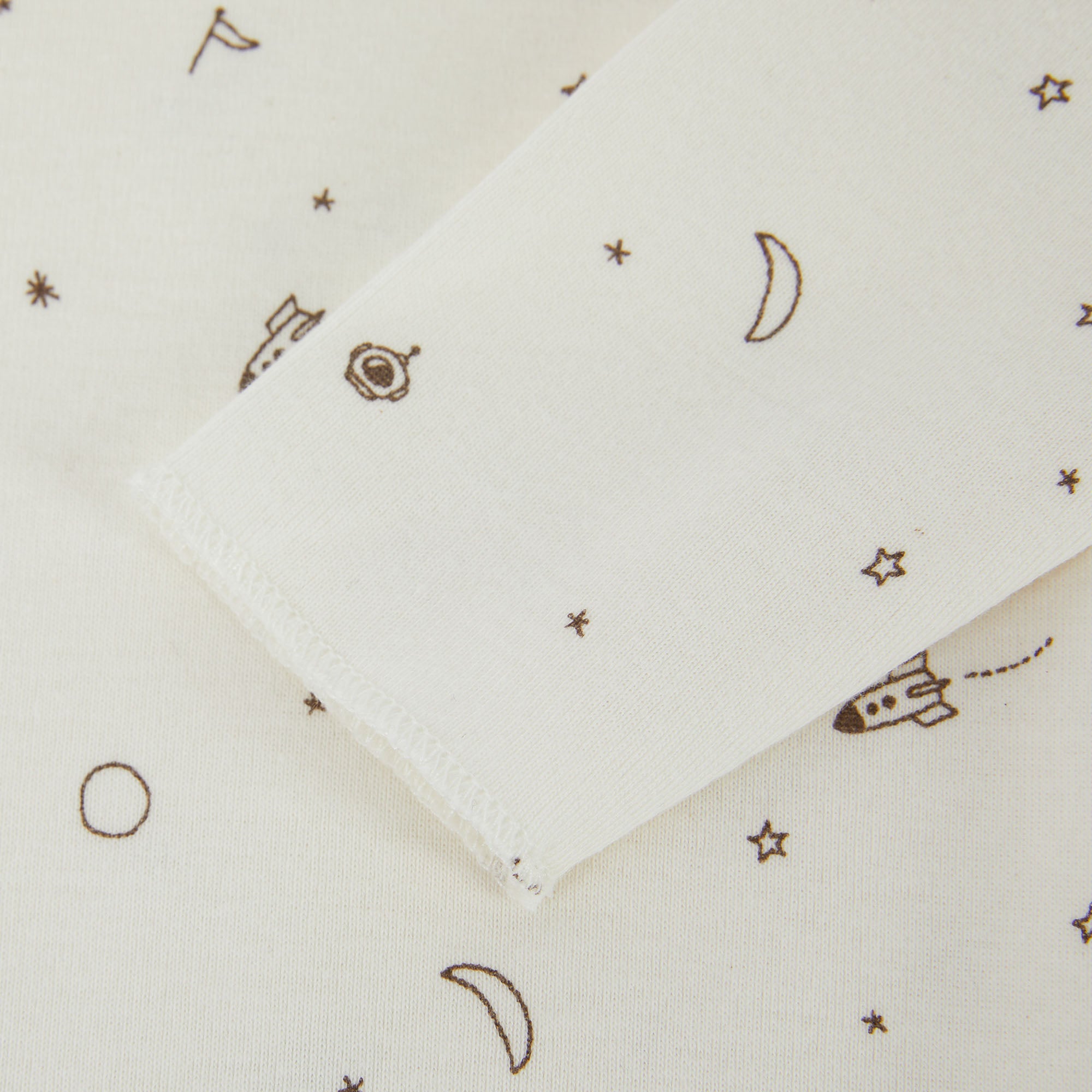 Baby Boys White Printed Cotton Set