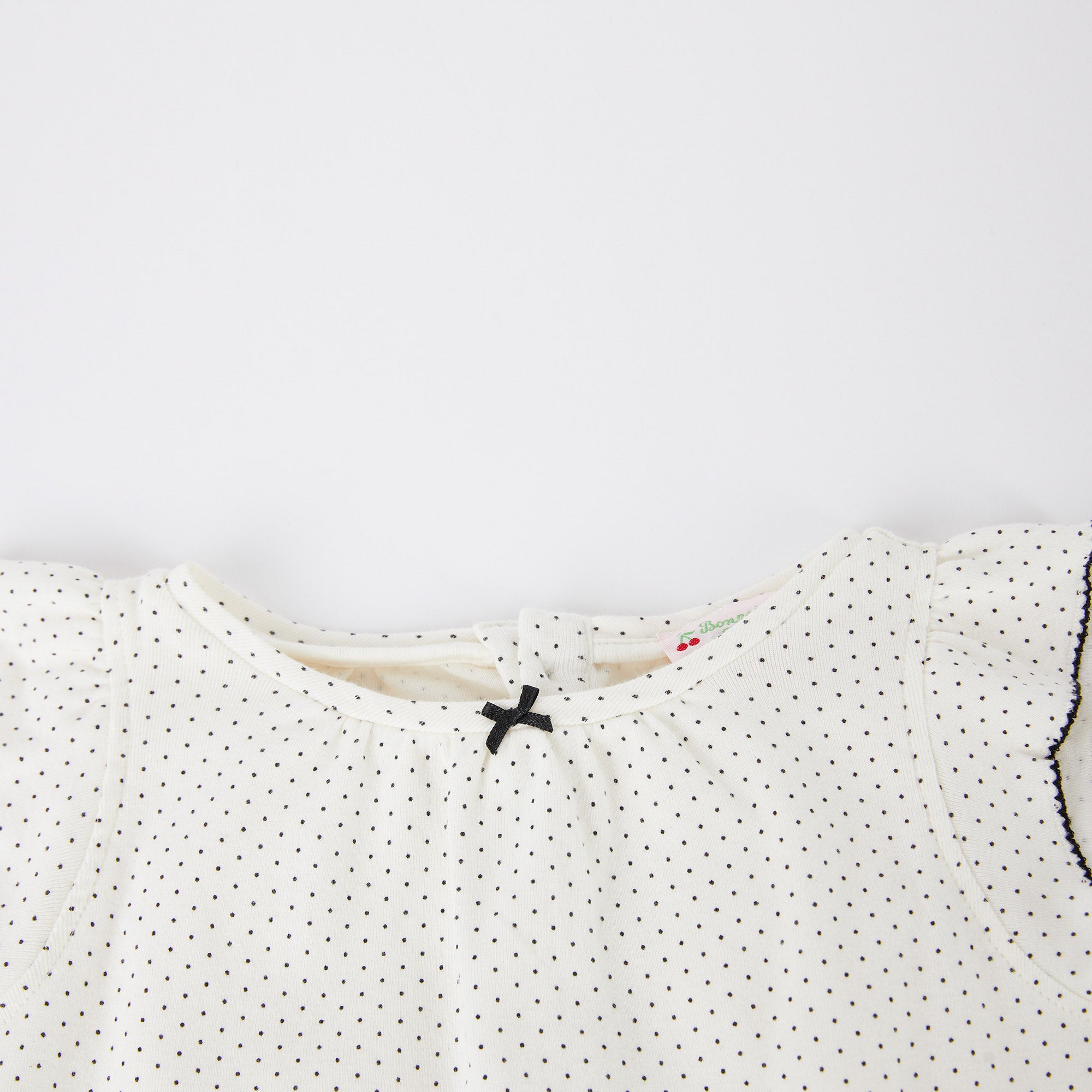 Girls White Dots Cotton Nightwear Set