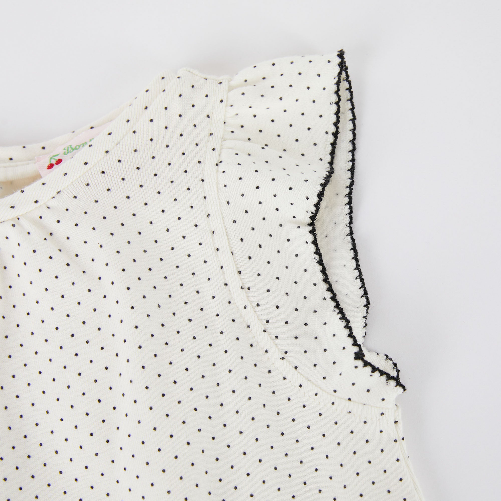 Girls White Dots Cotton Nightwear Set