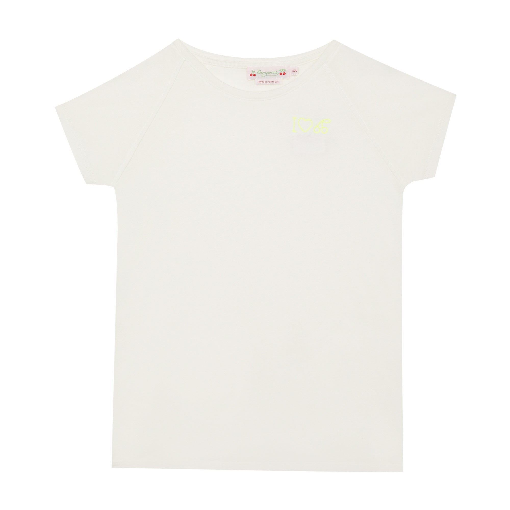 Girls White Cotton T-Shirt