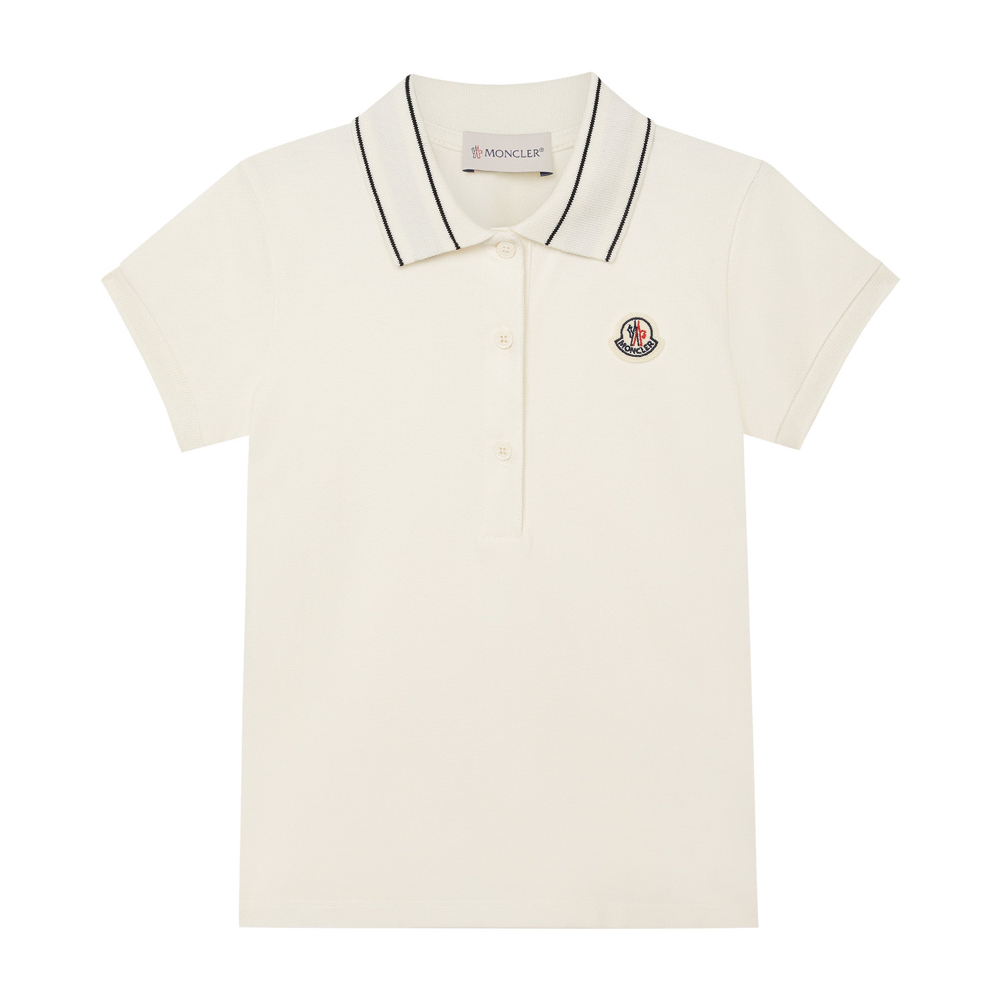 Girls White Logo Cotton Polo Shirt