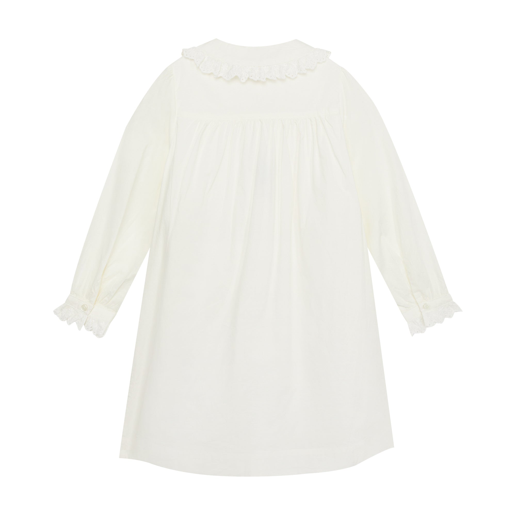 Girls White Cotton Dress
