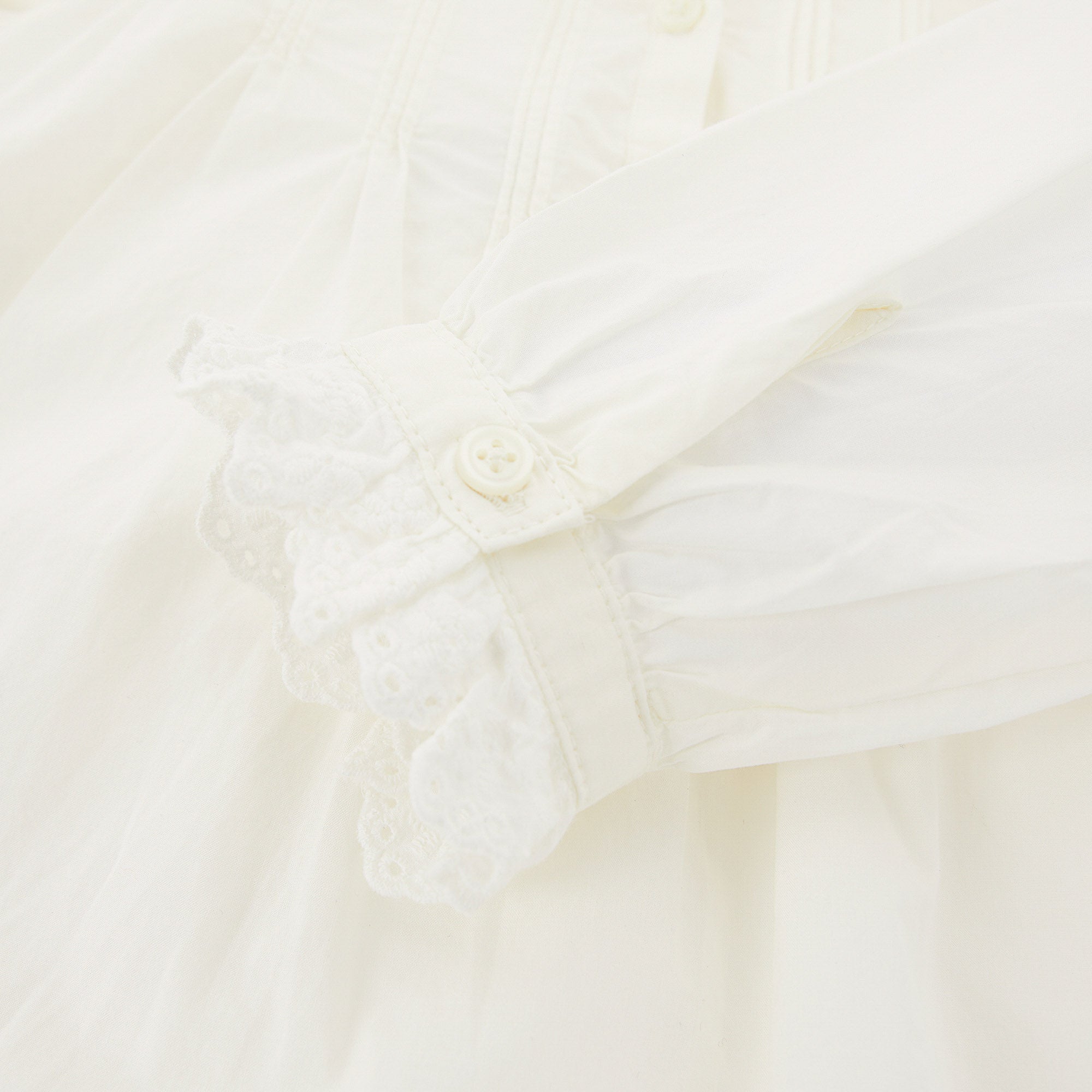 Girls White Cotton Dress