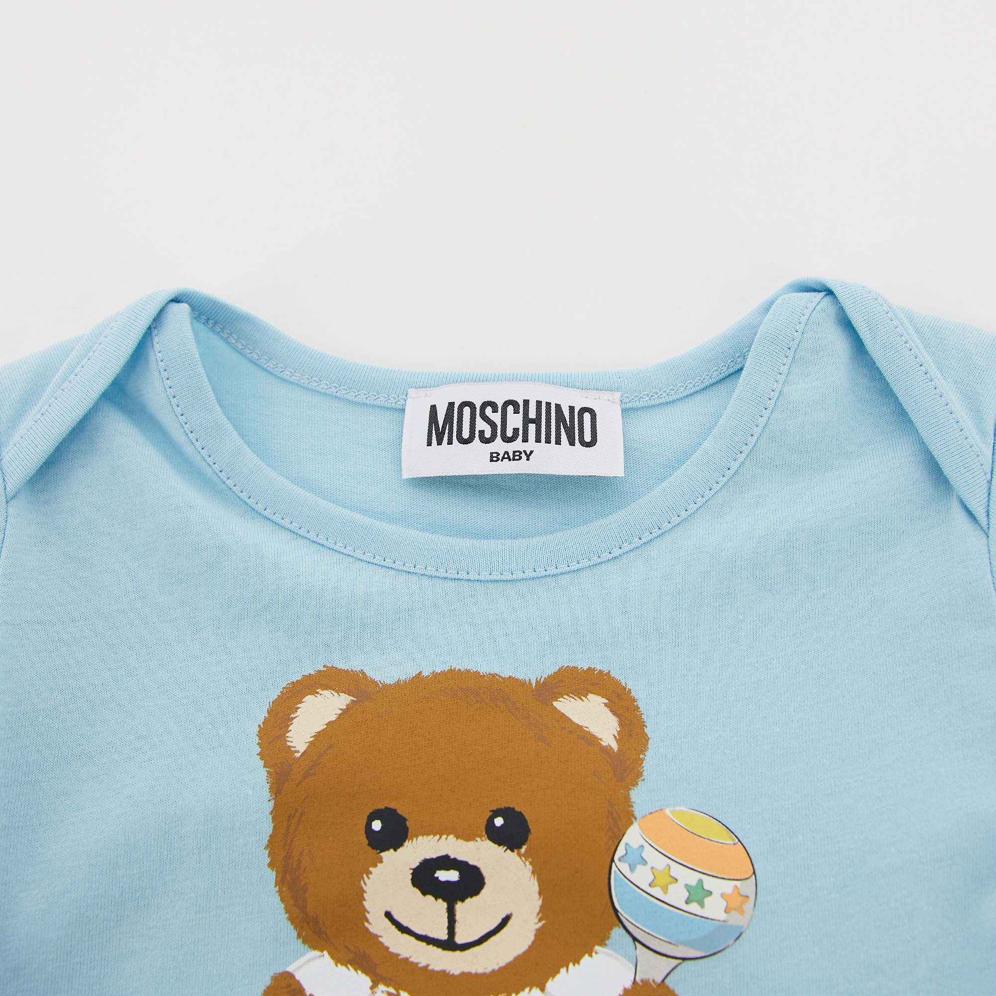 Baby Boys Blue Cotton Babysuit Set