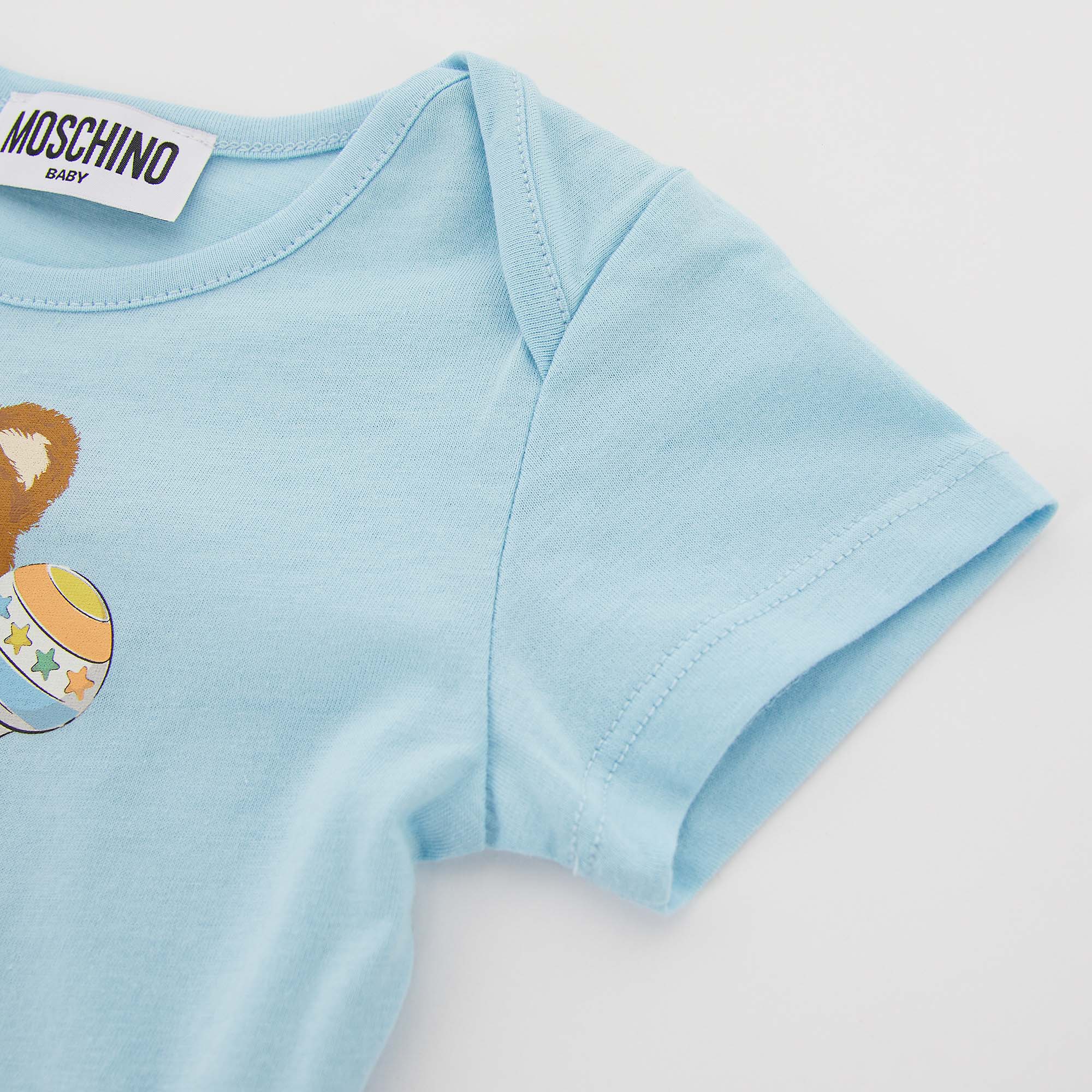 Baby Boys Blue Cotton Babysuit Set