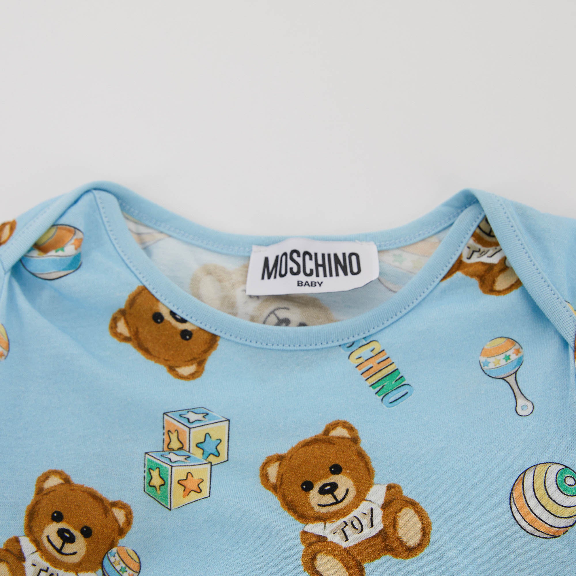 Baby Boys Blue Cotton Babysuit Set