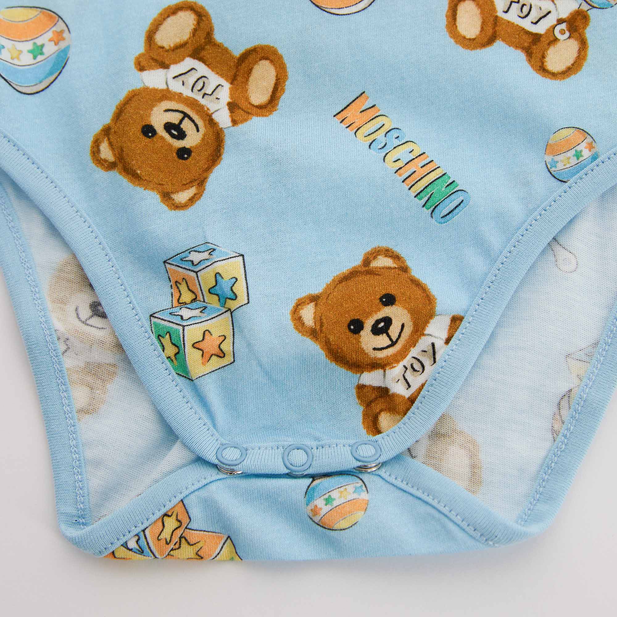 Baby Boys Blue Cotton Babysuit Set