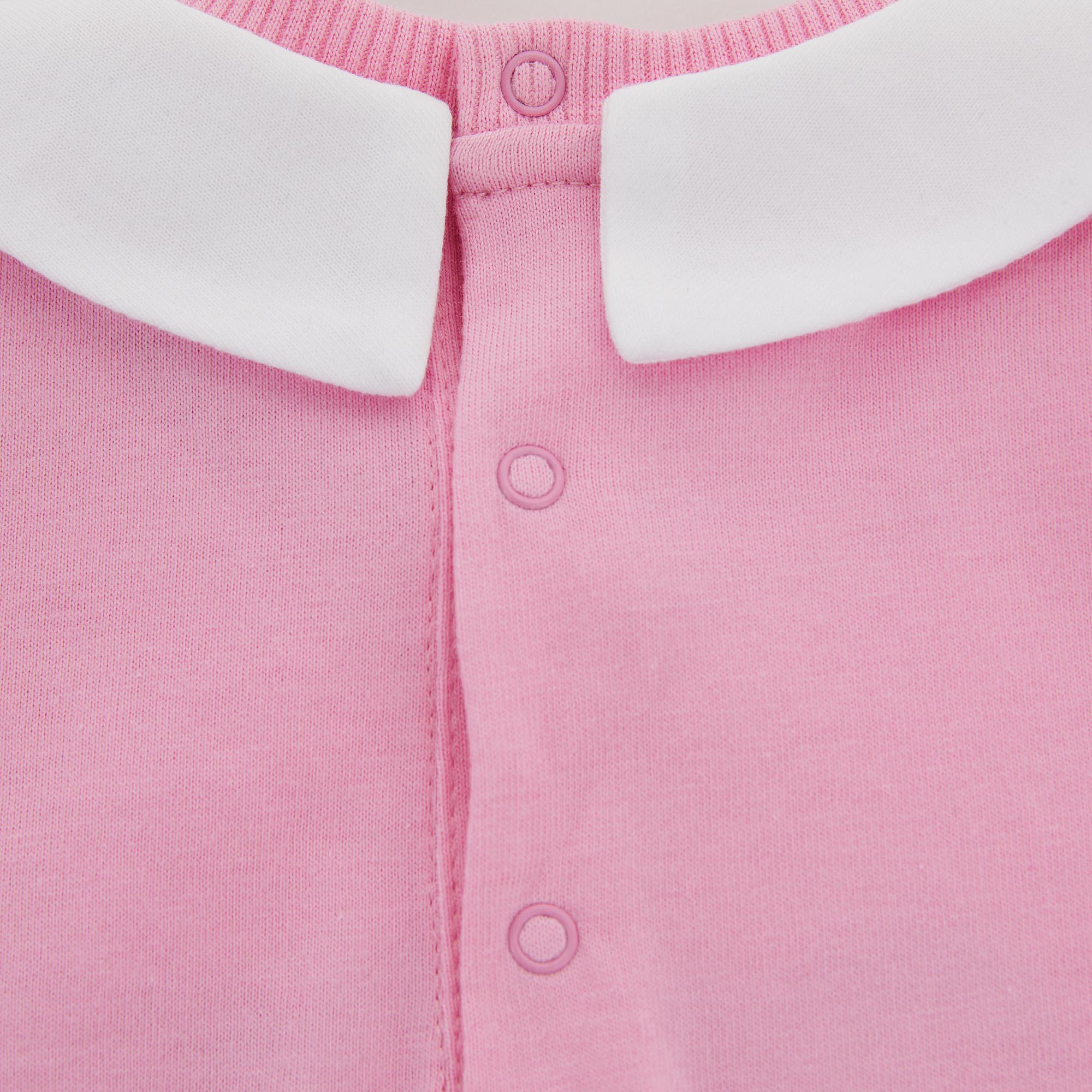 Baby Girls Bright Pink Cotton Babysuit