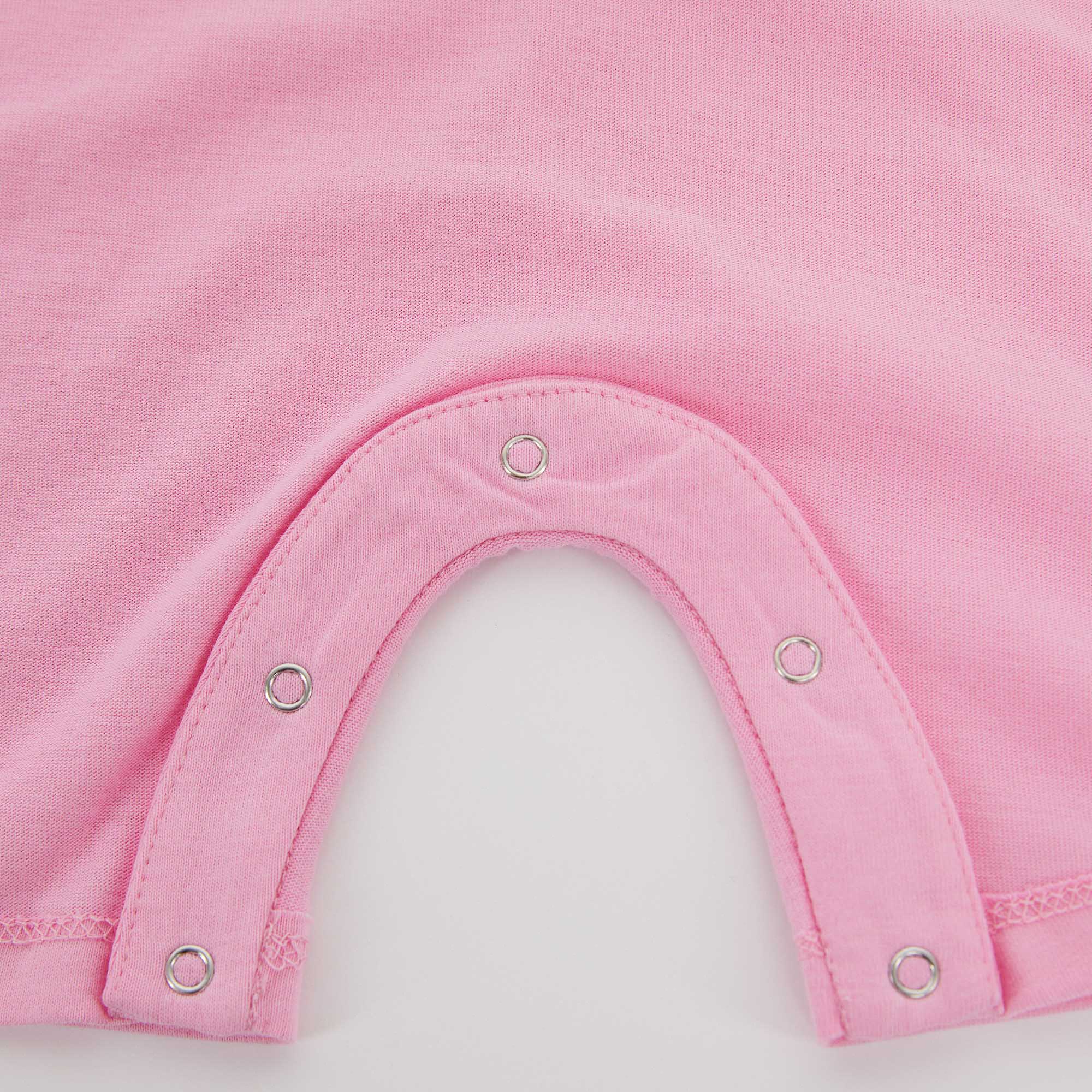 Baby Girls Bright Pink Cotton Babysuit