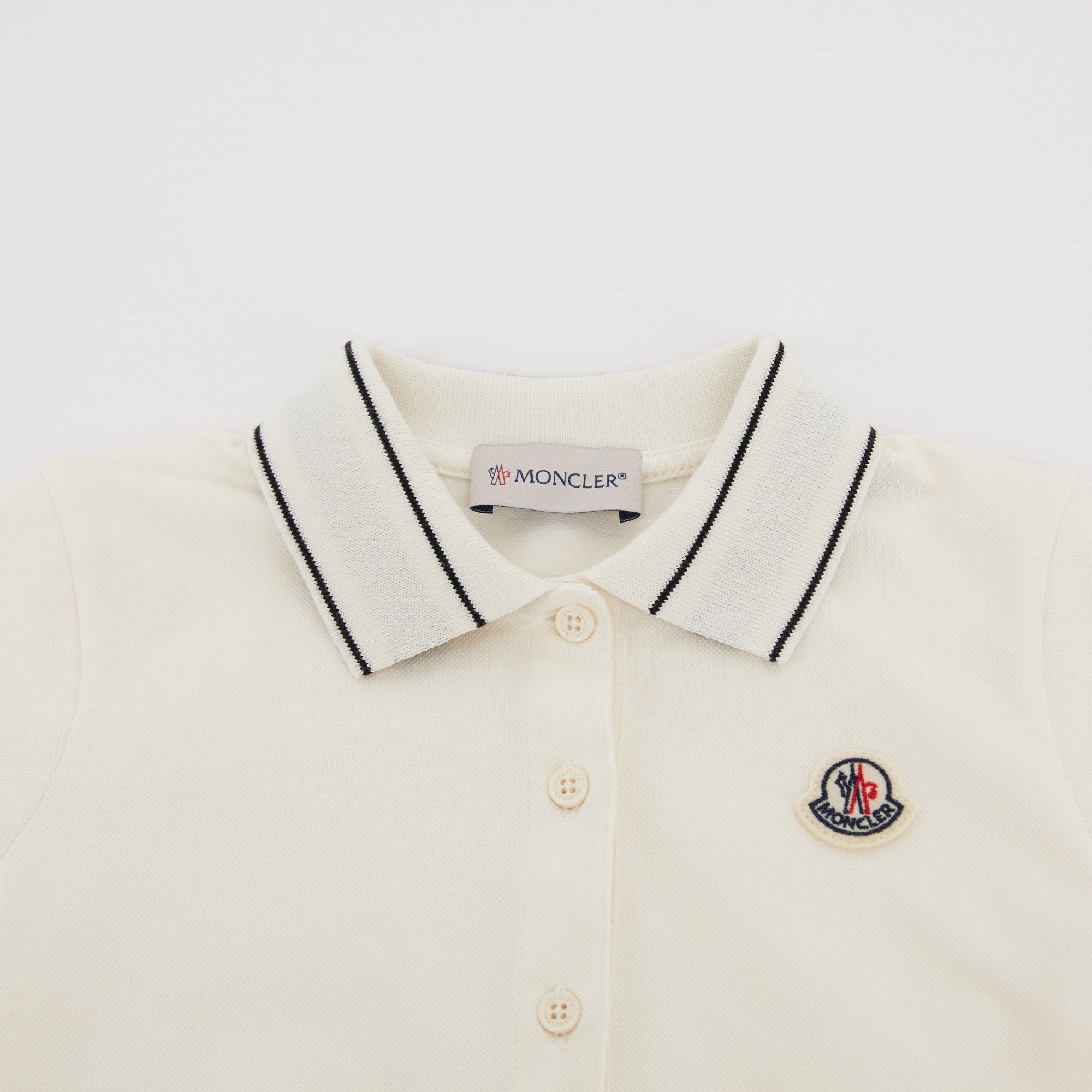 Girls White Logo Cotton Polo Shirt