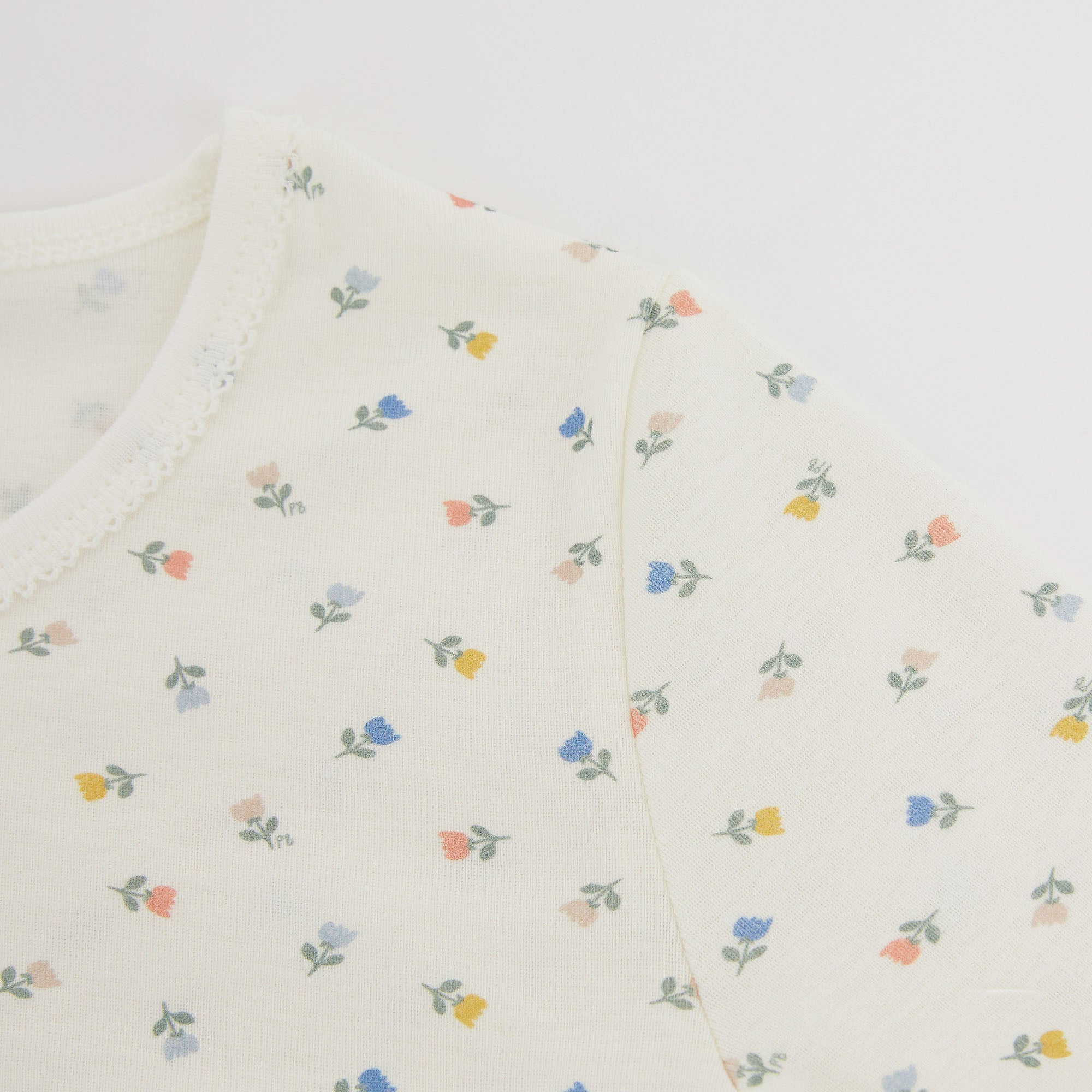 Girls White Printed Cotton Nightwear Dress