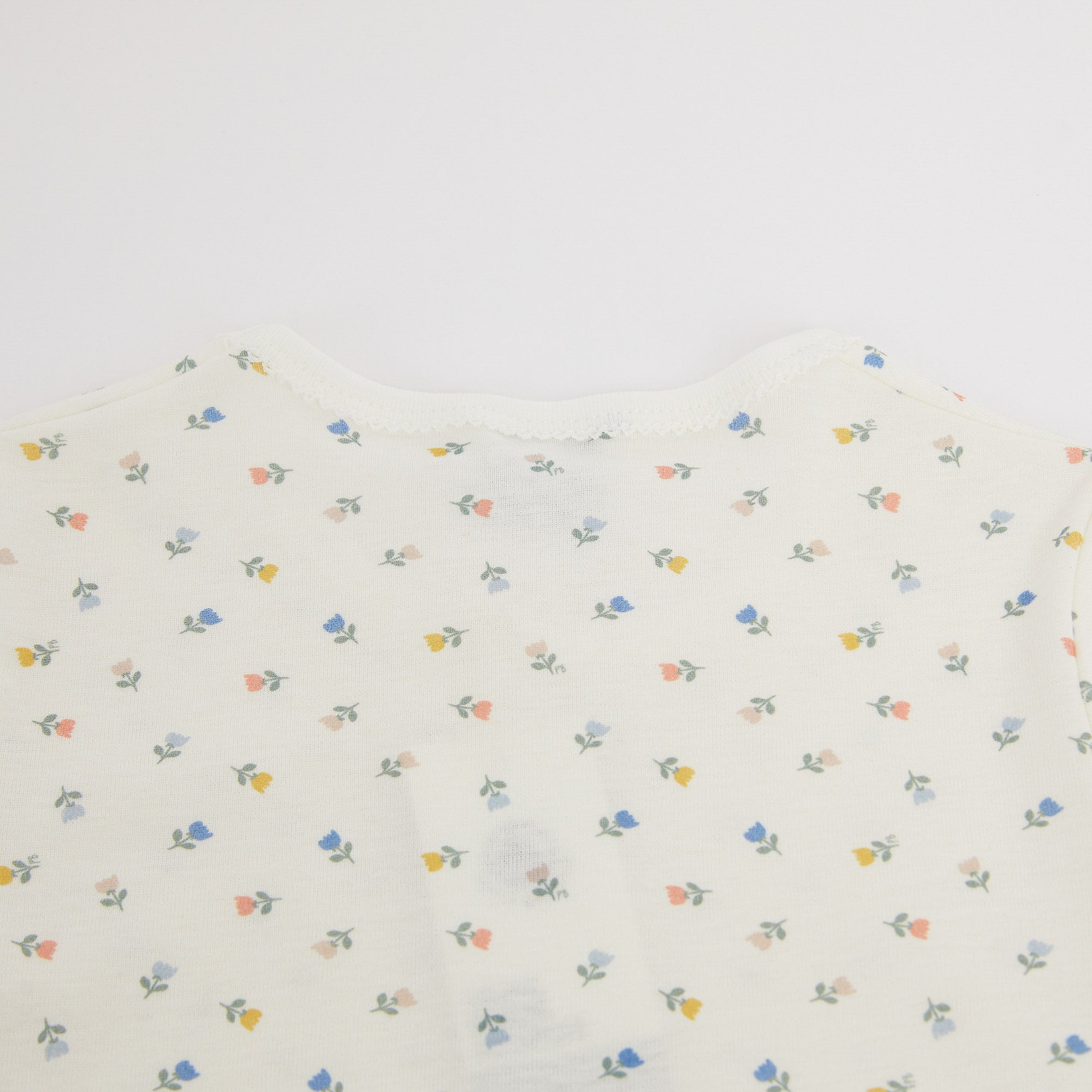 Girls White Printed Cotton Nightwear Dress
