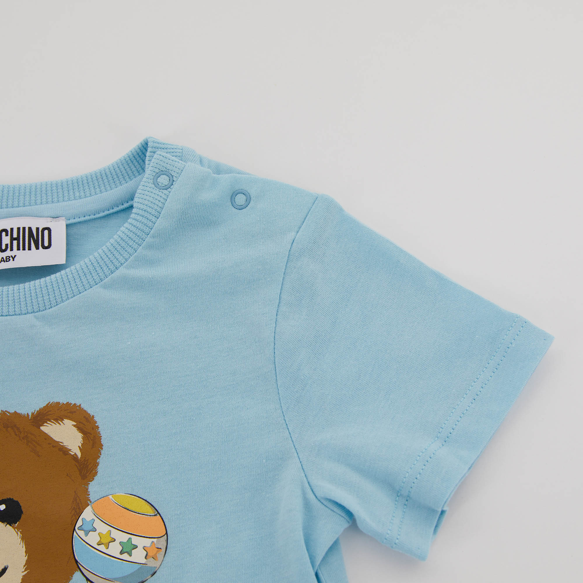 Baby Boys Blue Cotton Babysuit
