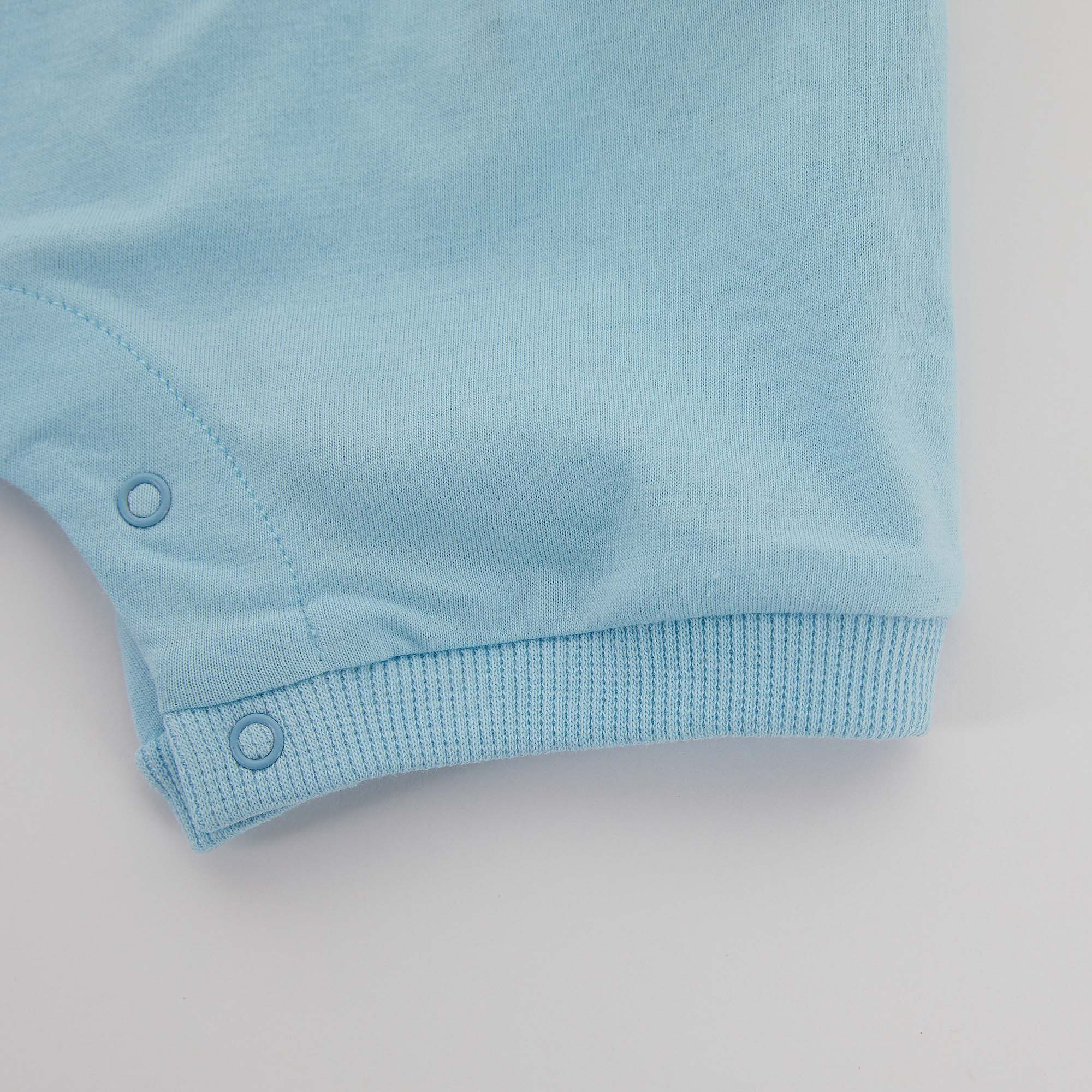 Baby Boys Blue Cotton Babysuit