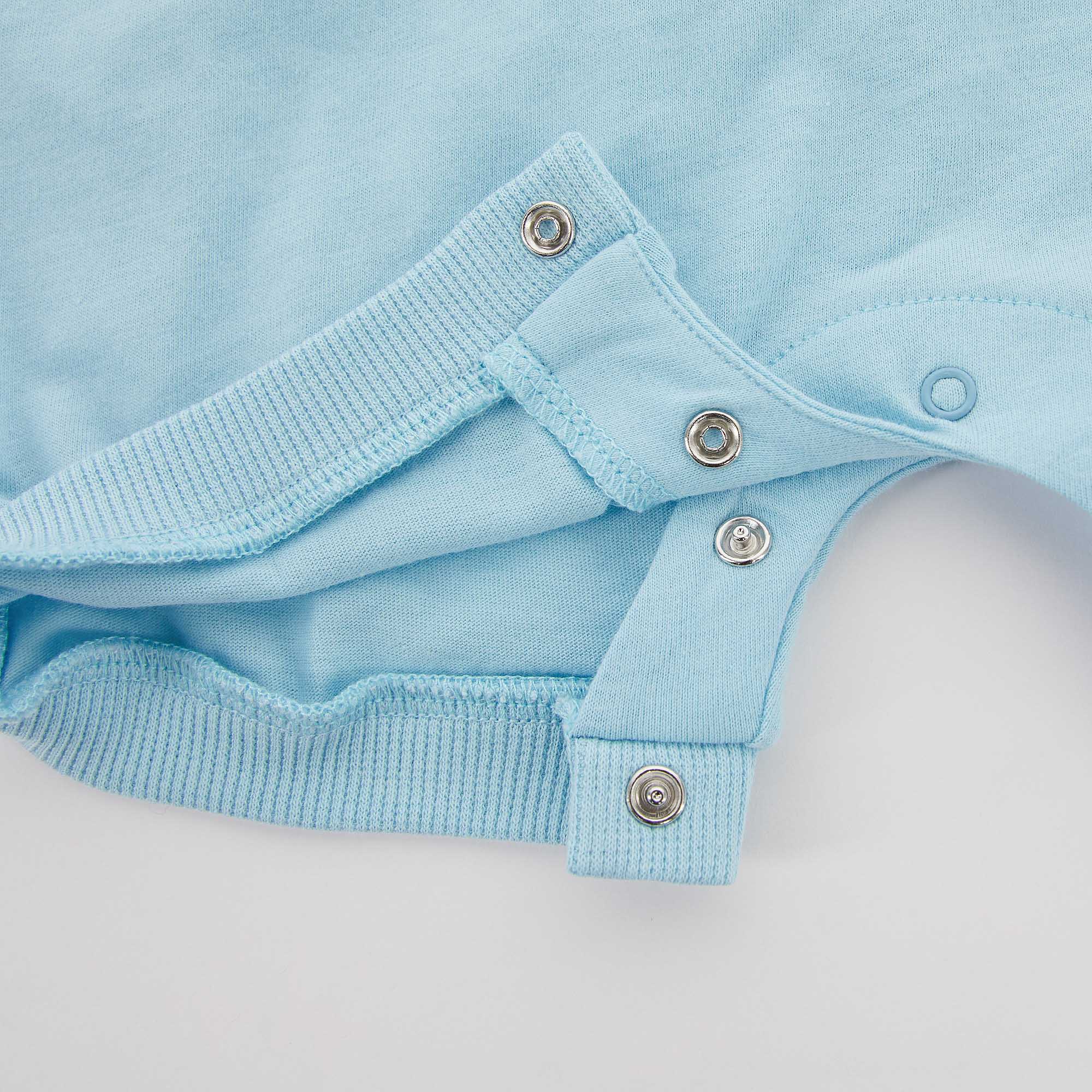 Baby Boys Blue Cotton Babysuit