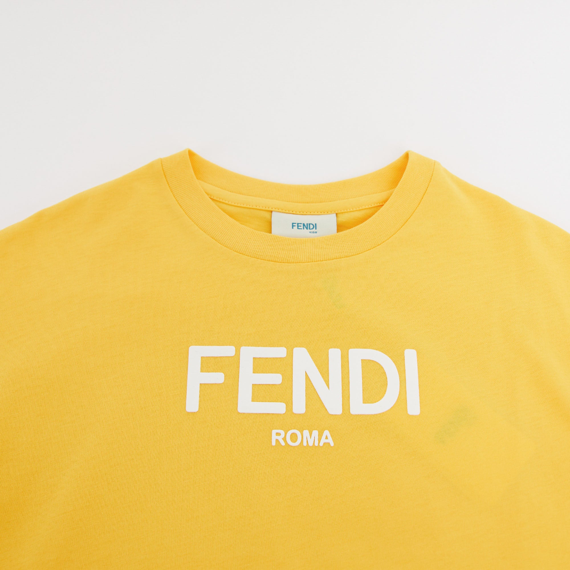 Boys & Girls Yellow Logo Cotton T-Shirt