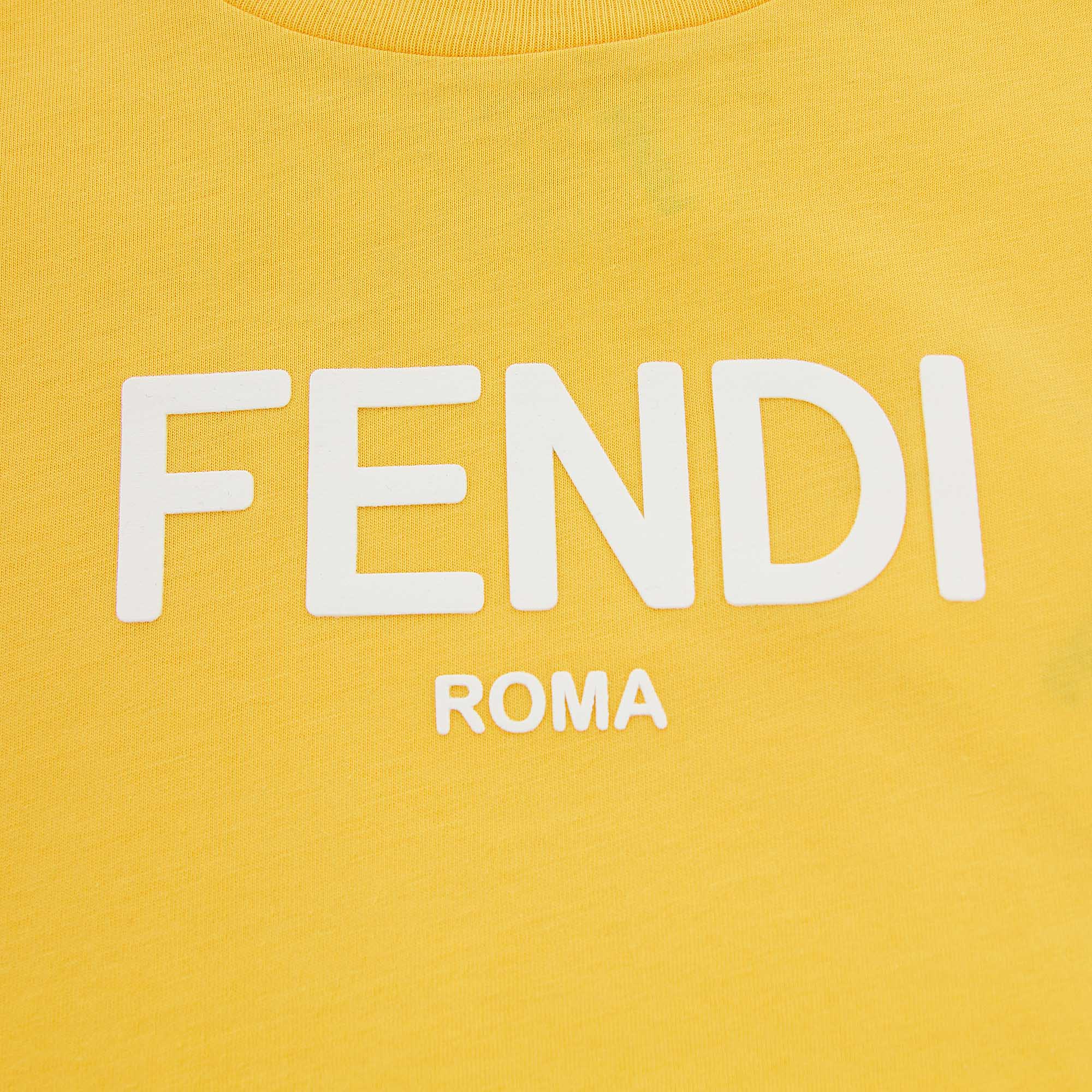 Boys & Girls Yellow Logo Cotton T-Shirt