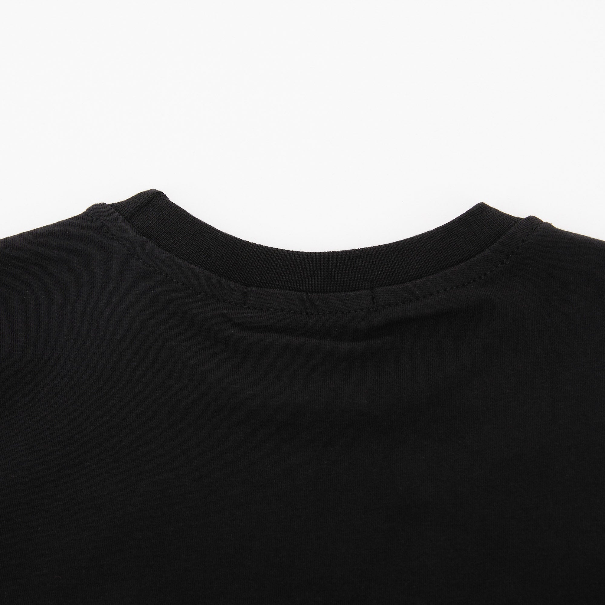 Girls Black Printed Cotton T-Shirt