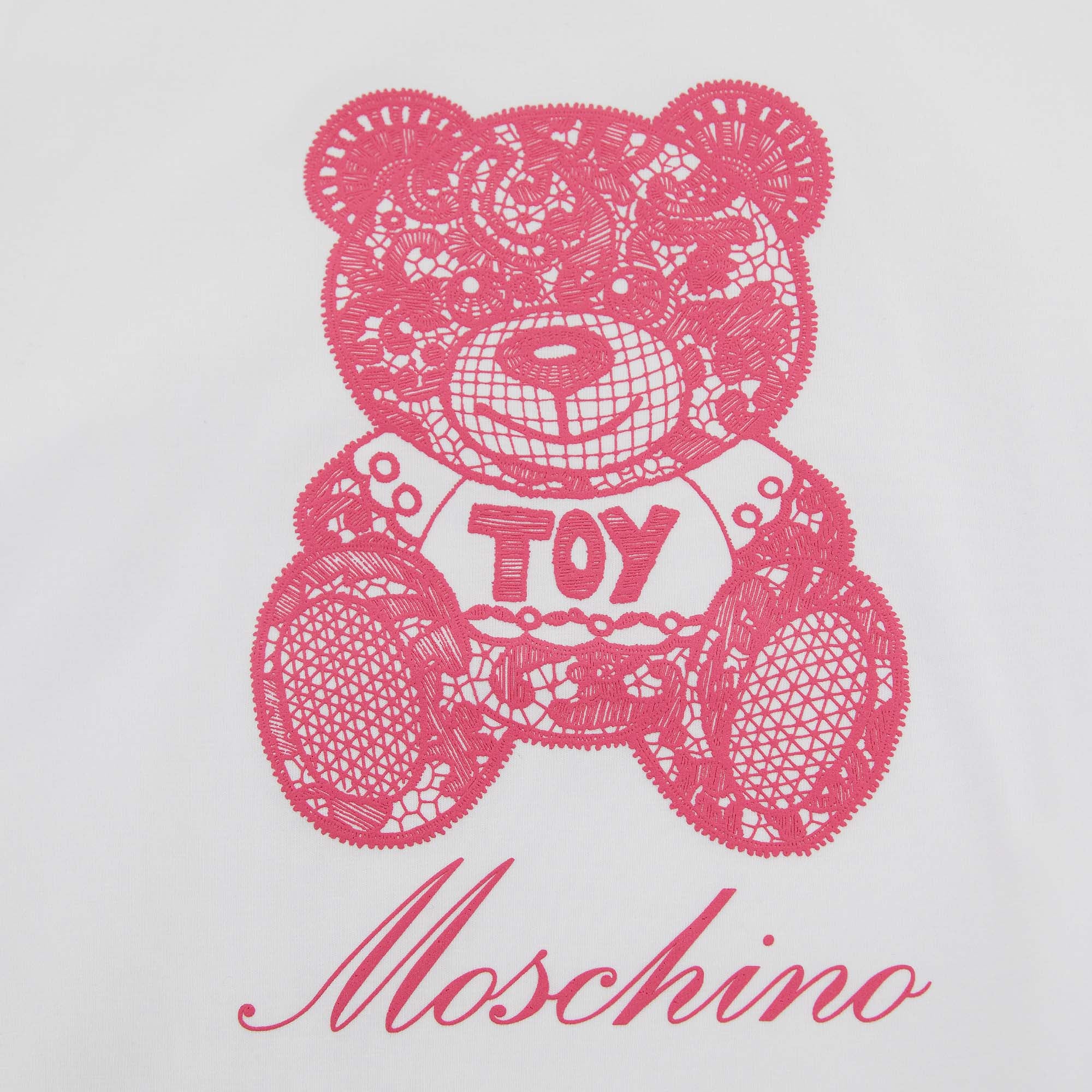 Boys & Girls White Toy Cotton T-Shirt
