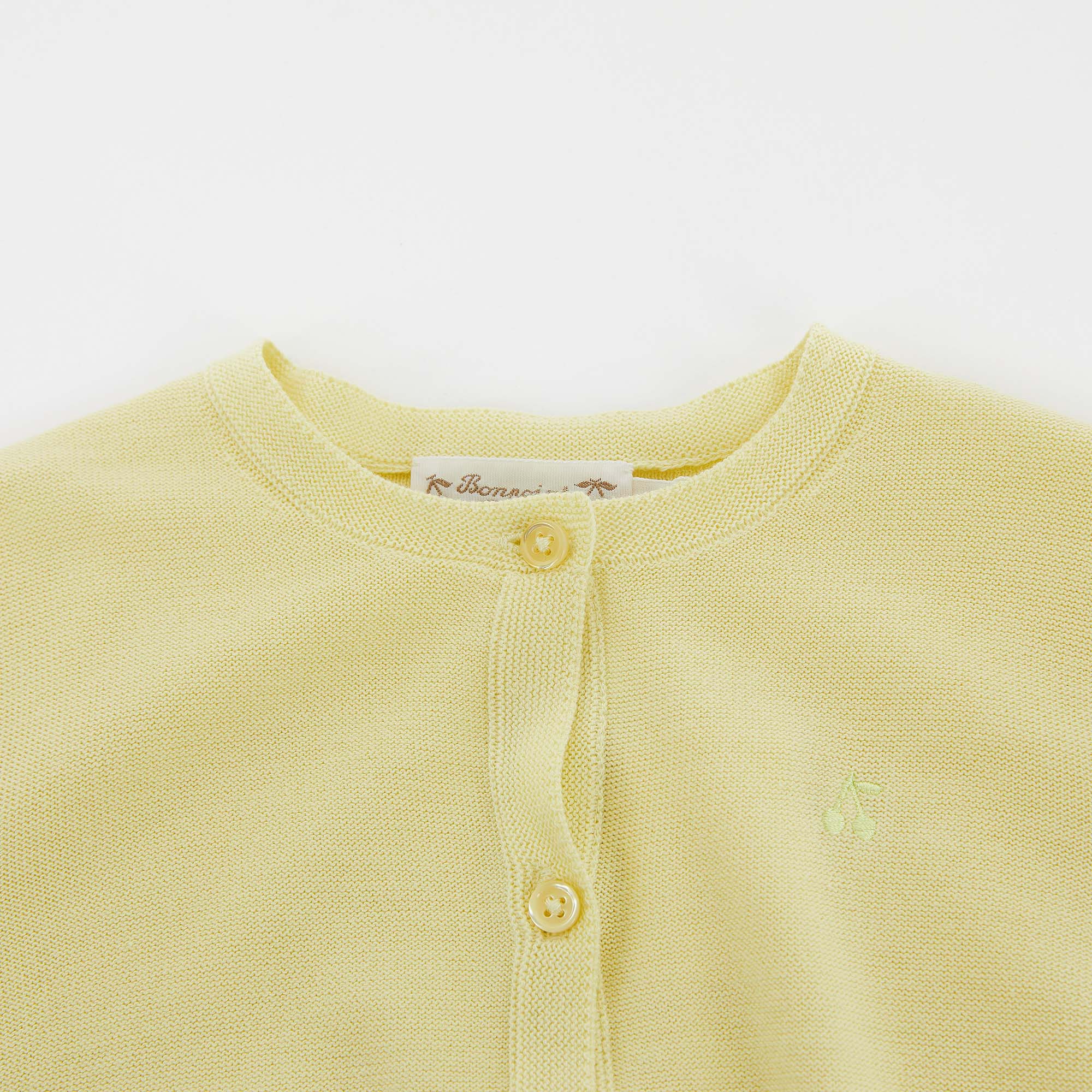 Girls Yellow Cotton Cardigan