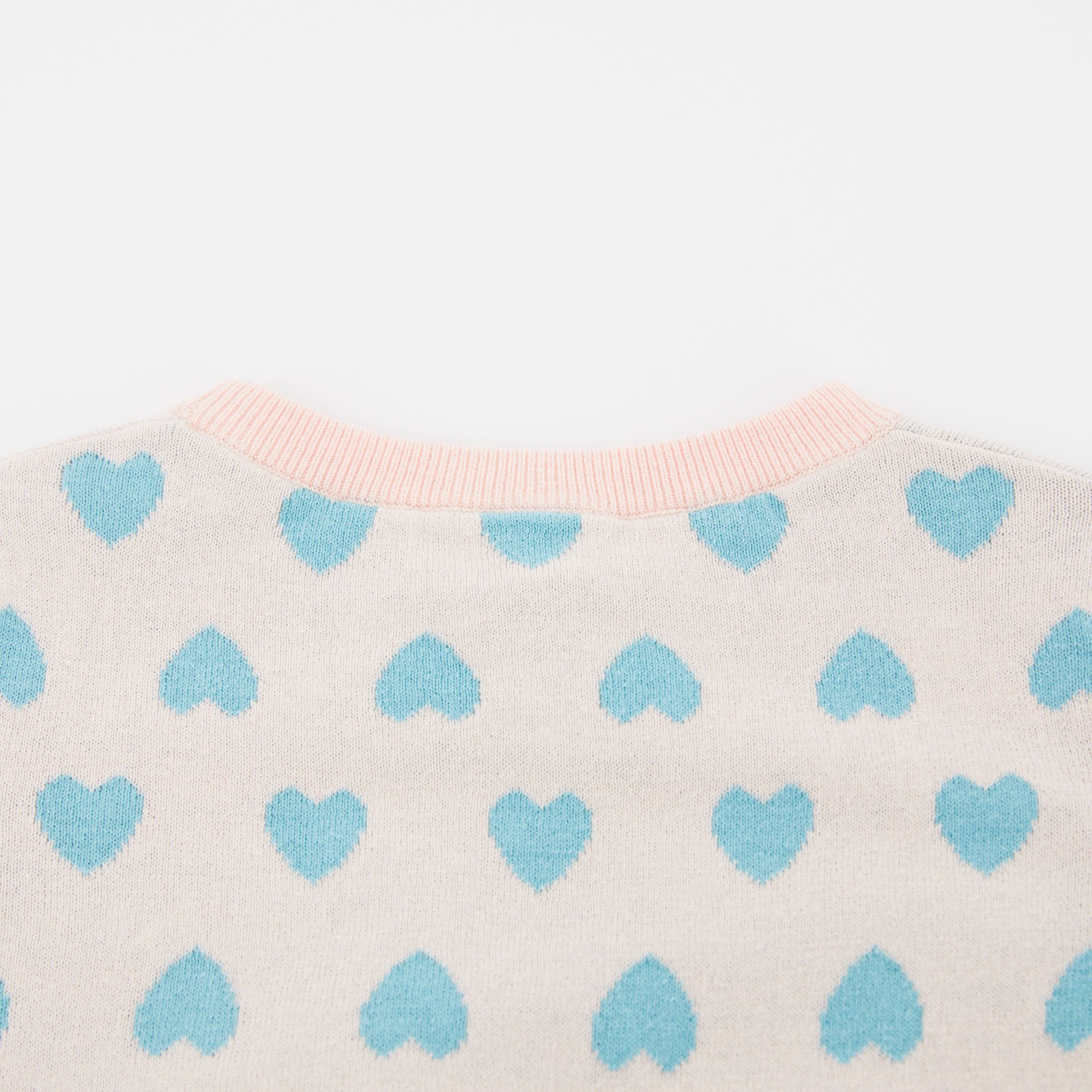 Girls Light Pink Hearts Sweater