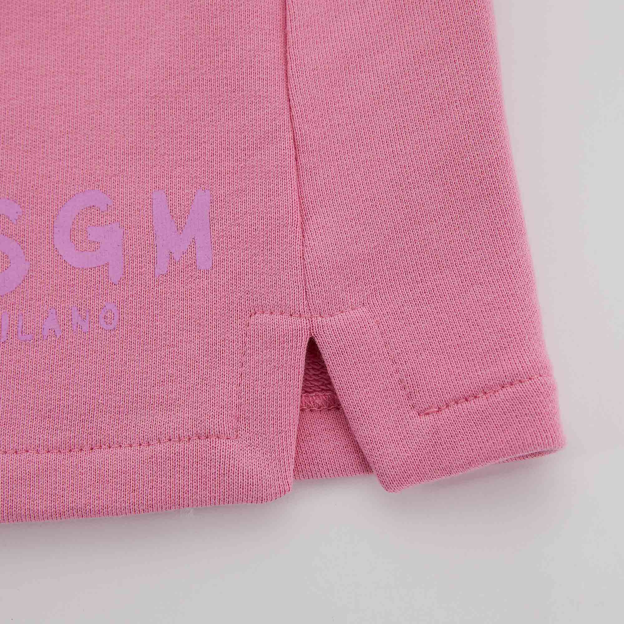 Girls Pink Logo Cotton Skirt