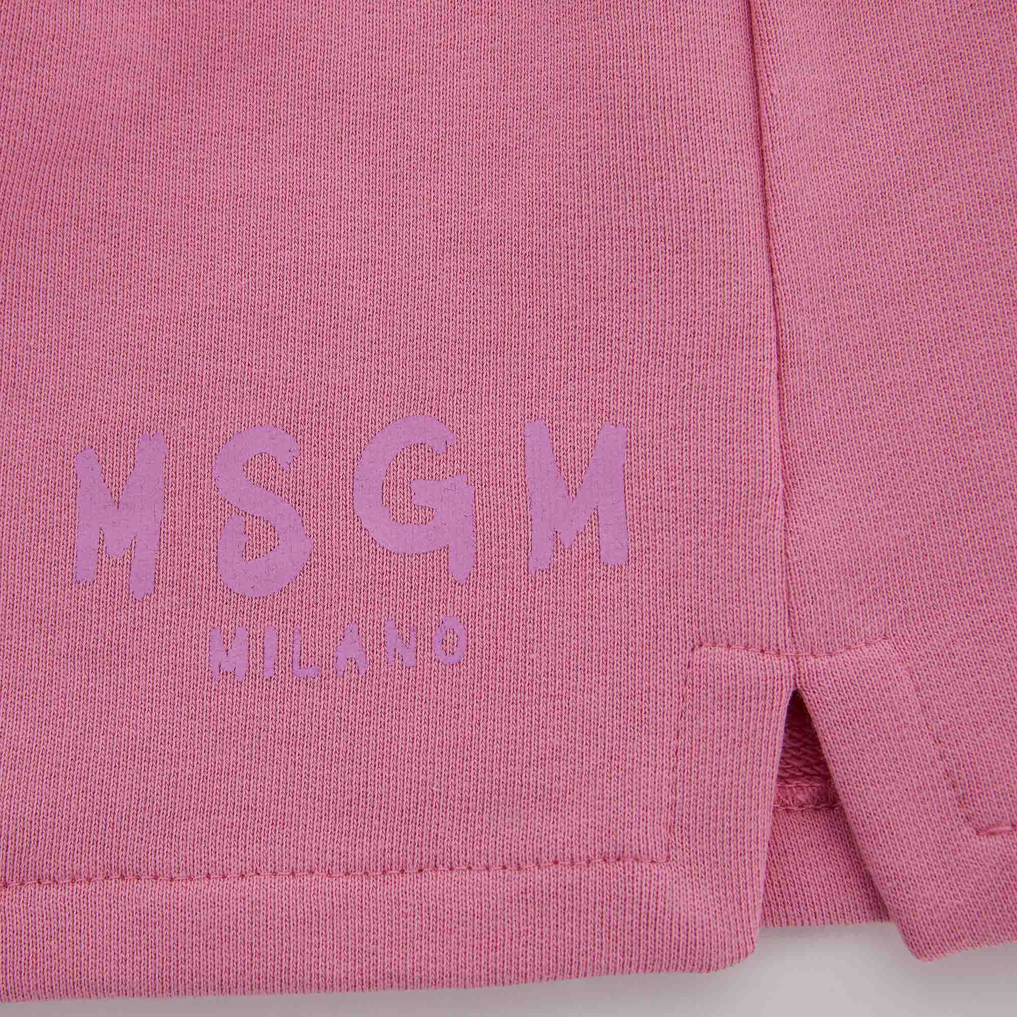Girls Pink Logo Cotton Skirt