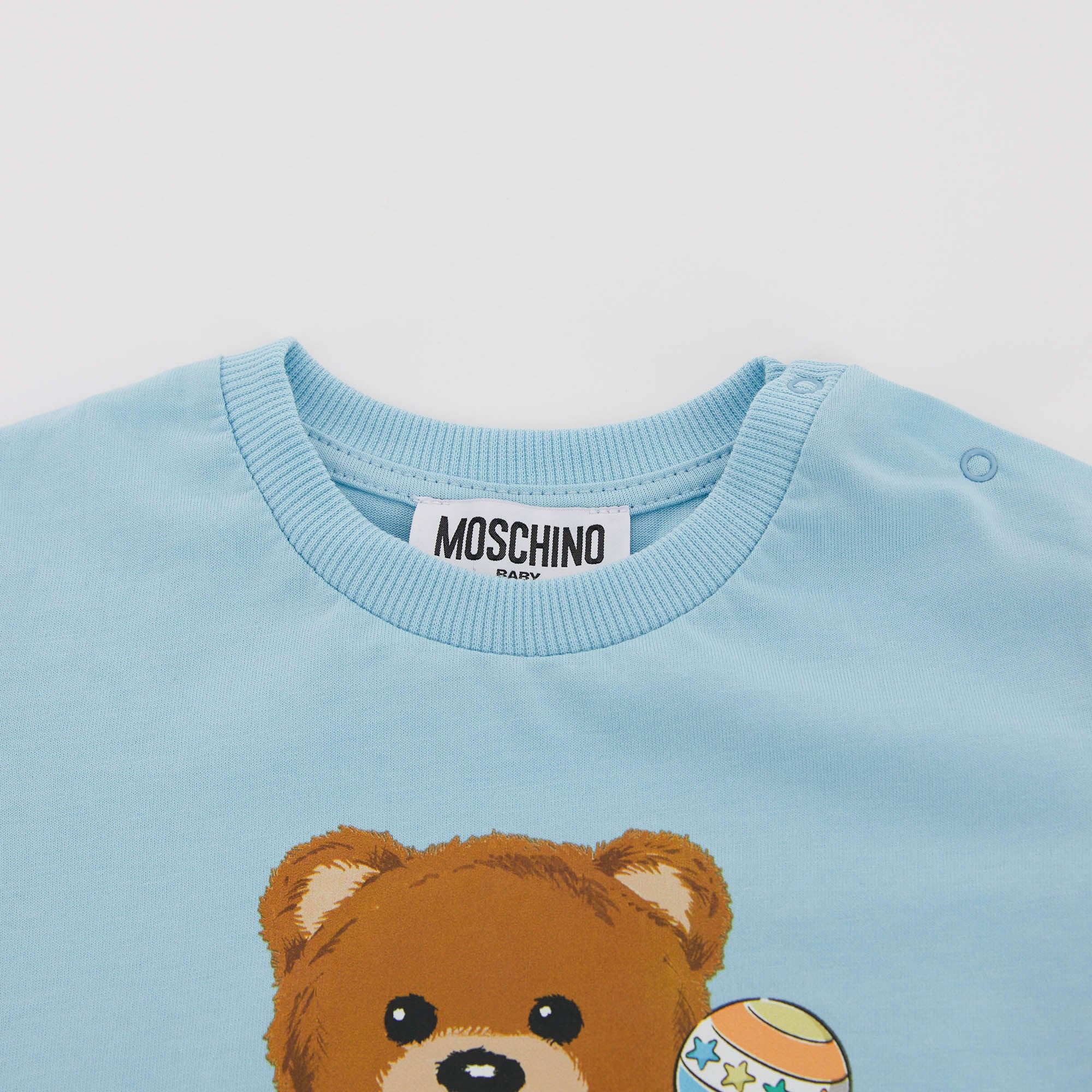 Baby Boys & Girls Blue Logo Cotton T-Shirt